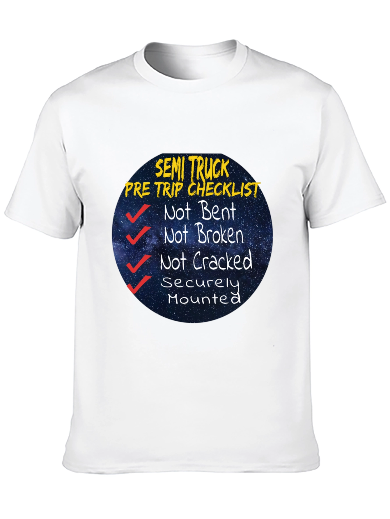 Semi Truck Pre Trip Checklist Black T-Shirt
