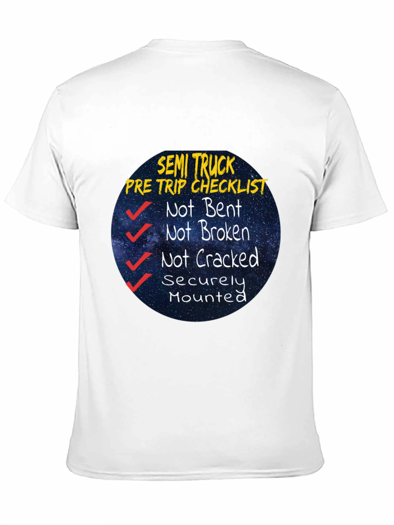Semi Truck Pre Trip Checklist Black T-Shirt