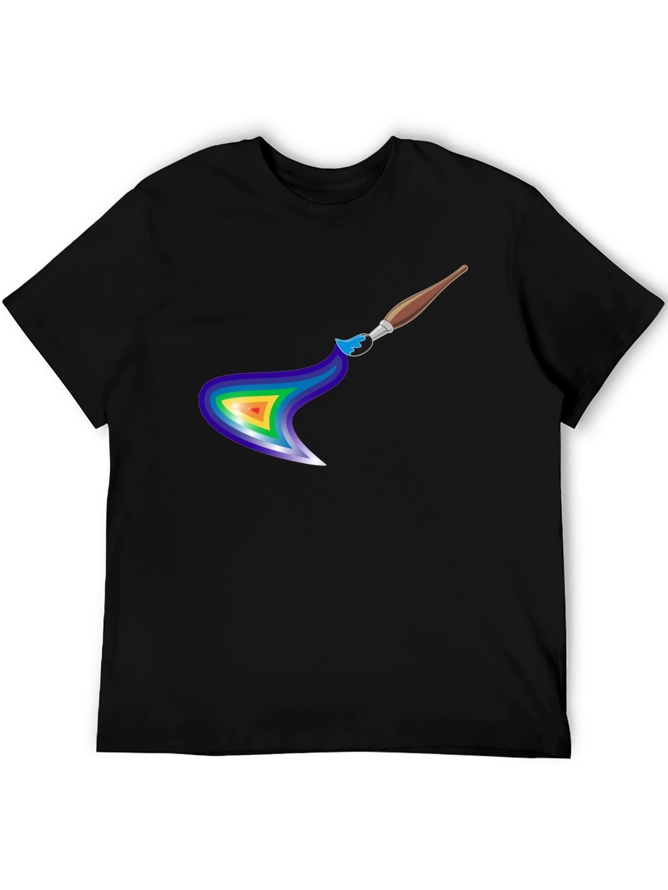 Rainbow Paintbrush Design T-Shirt