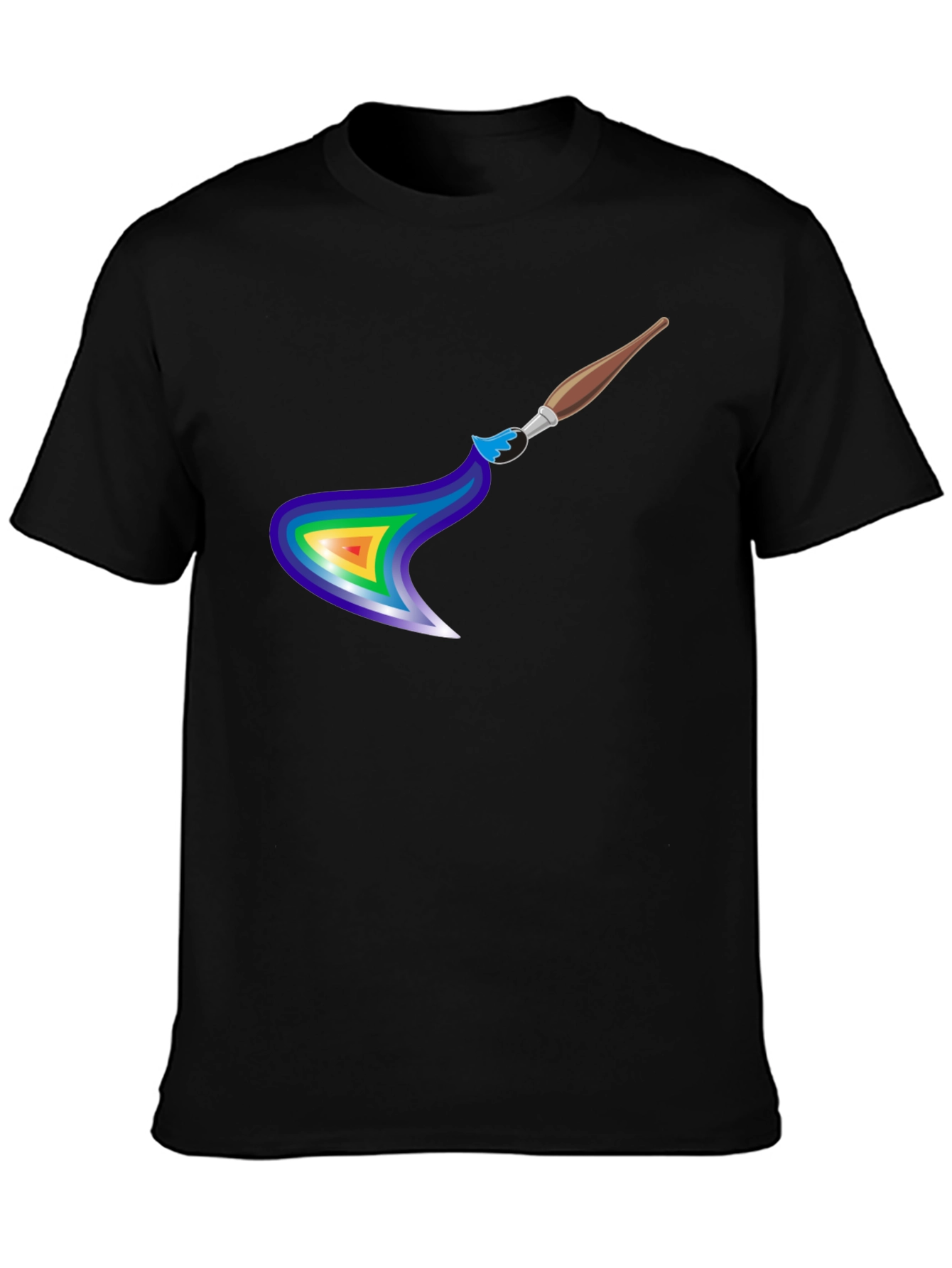 Rainbow Paintbrush Design T-Shirt