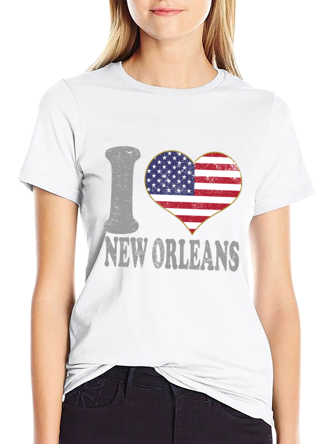 I Heart New Orleans T-Shirt Patriotic Tee