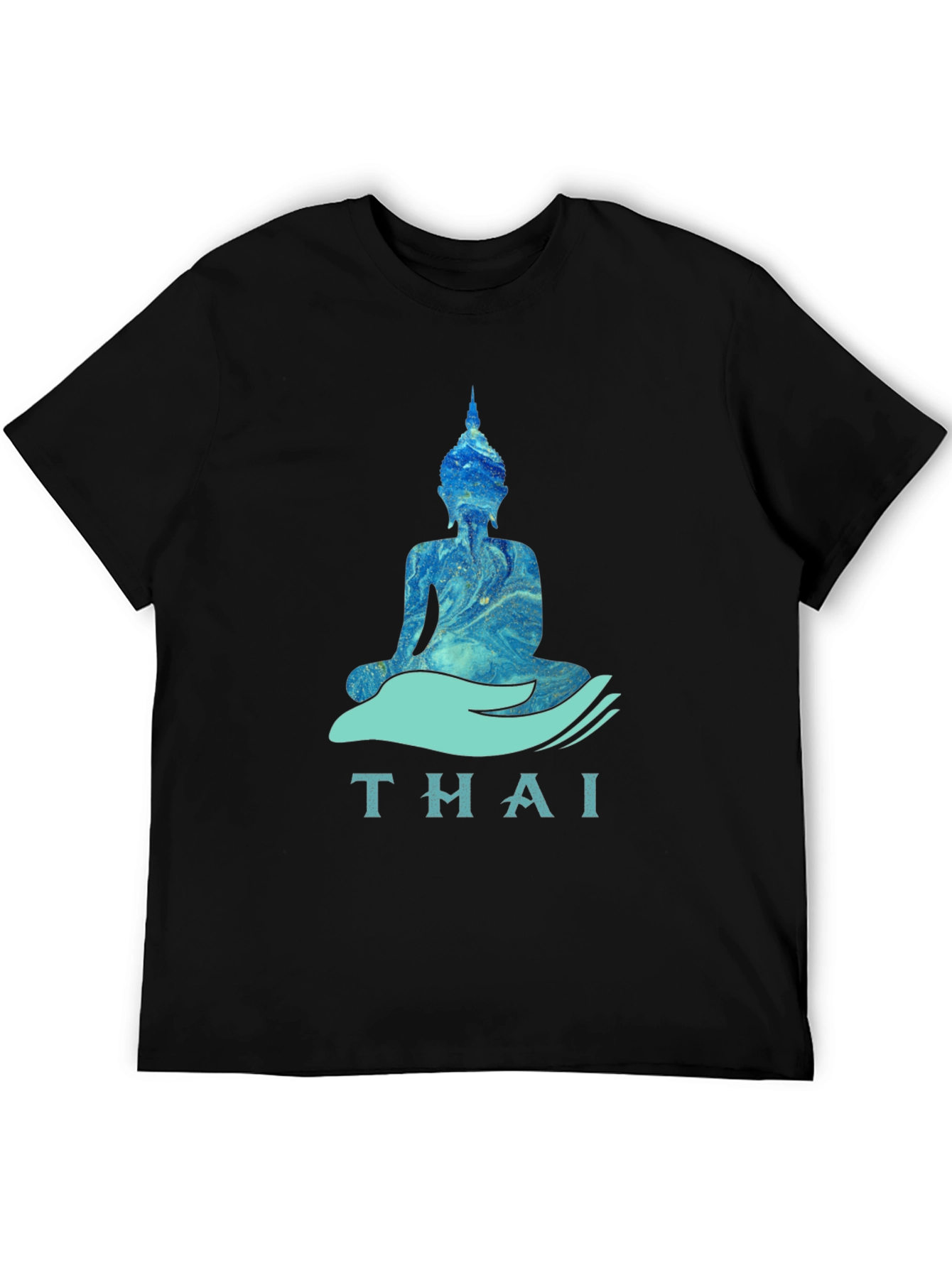 Thai Buddha Graphic T-Shirt - Black