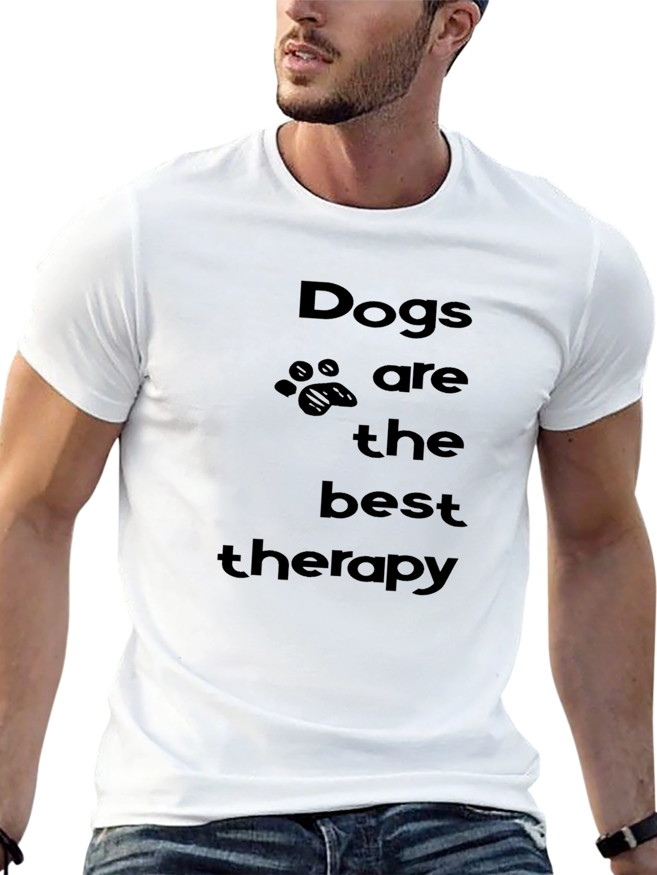 Dogs are the Best Therapy Black T-Shirt
