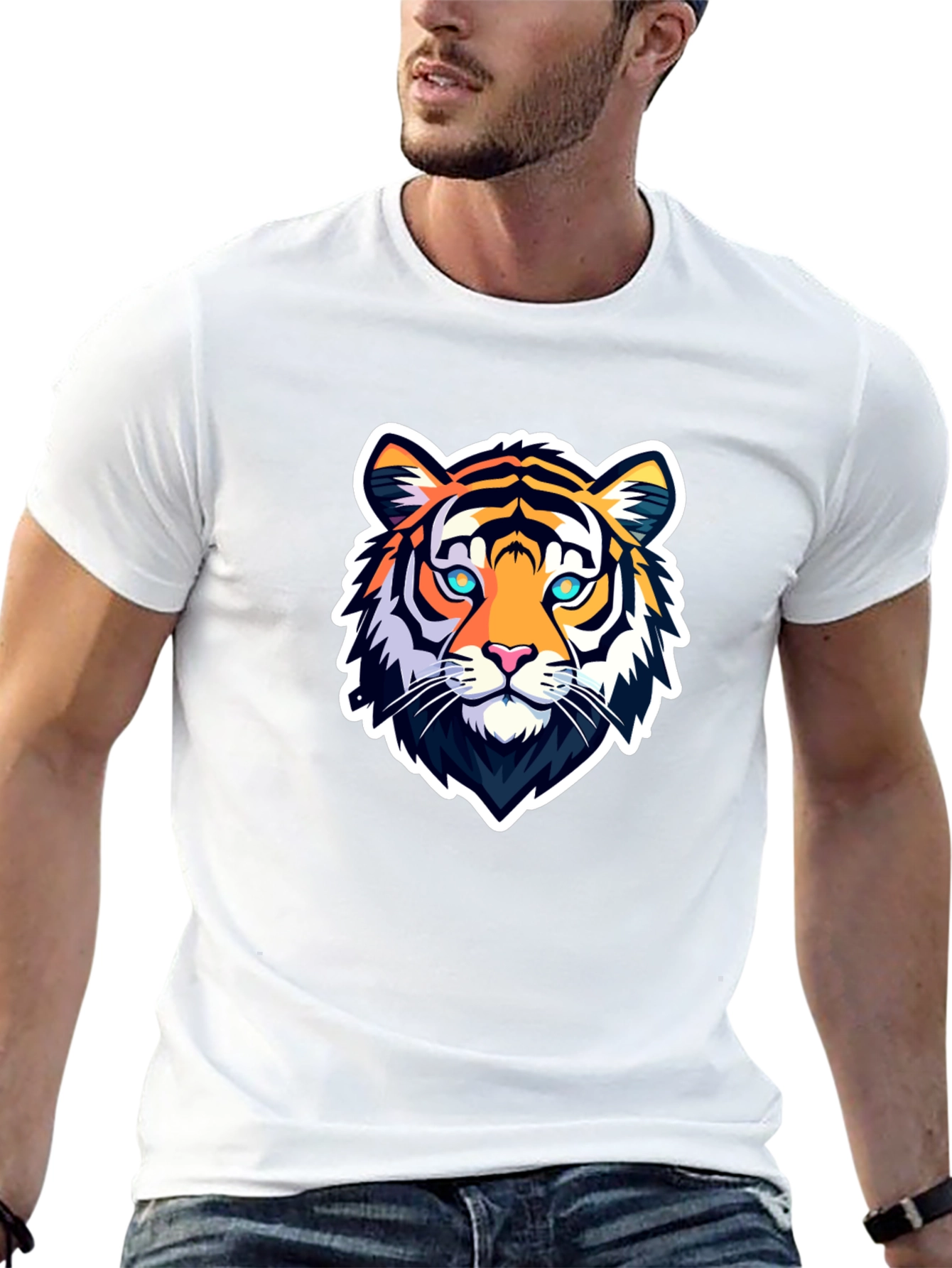 Cool Tiger Graphic Tee - Mens Black T-Shirt