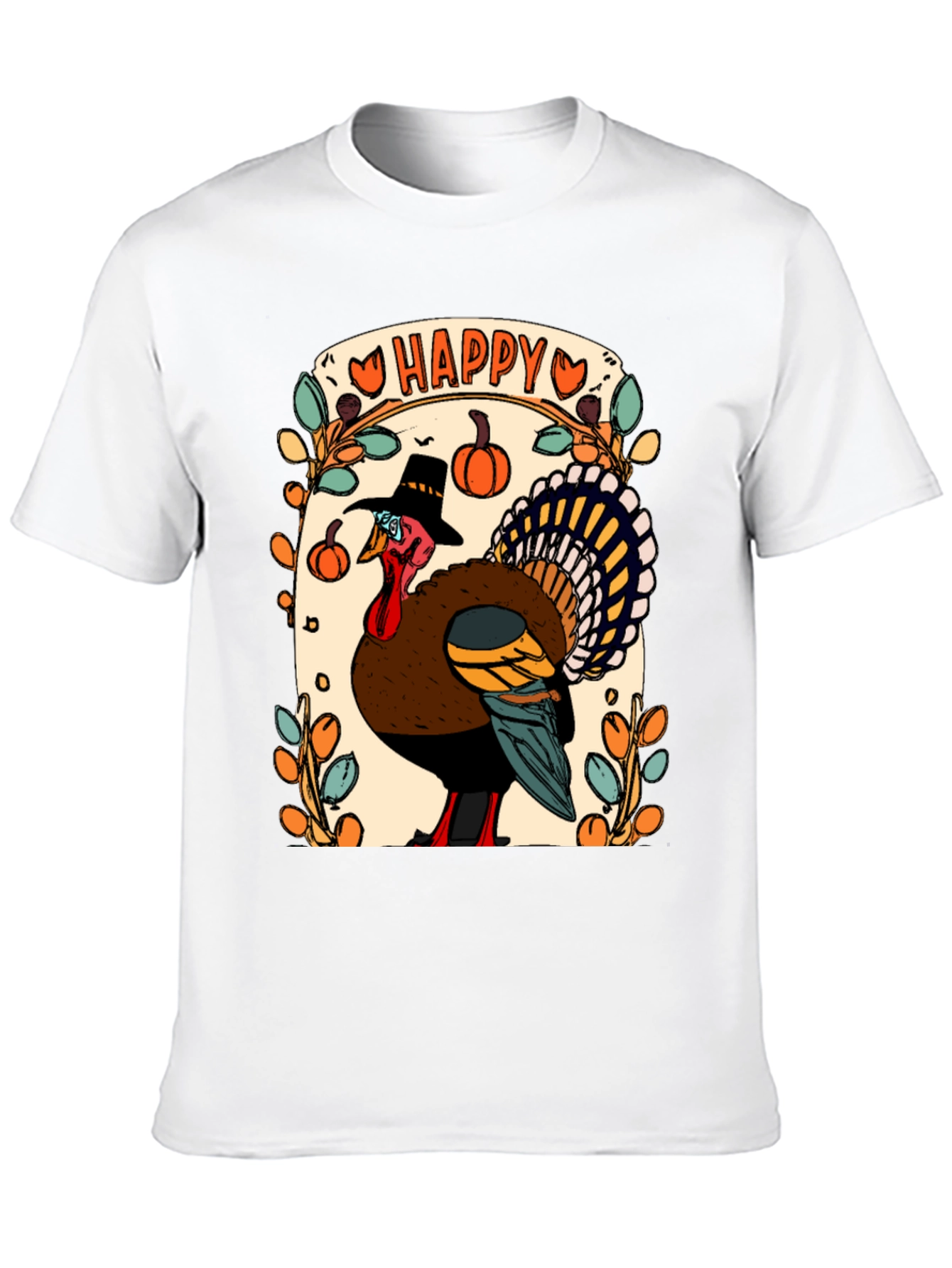 Happy Thanksgiving Turkey Graphic Tee