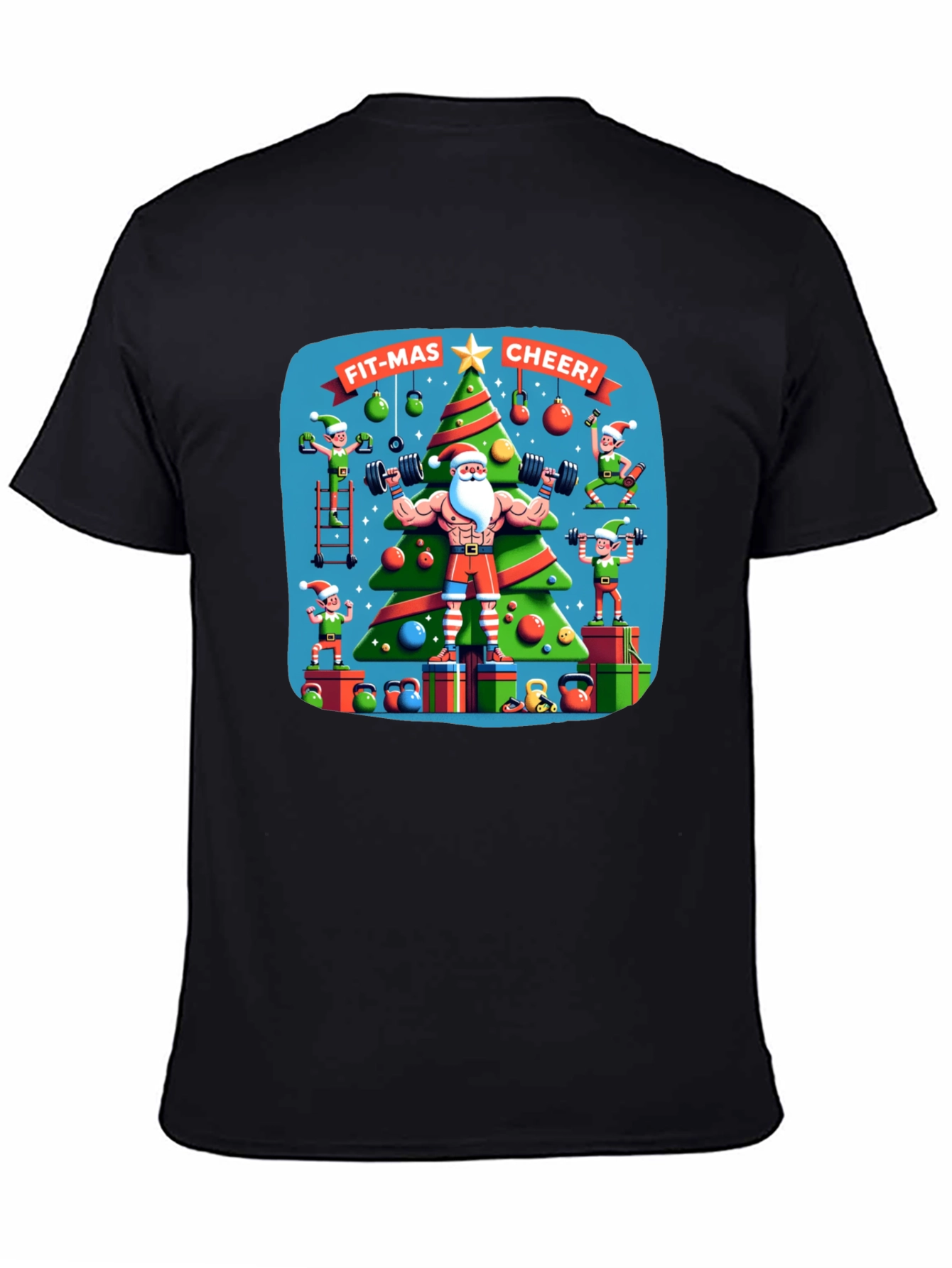 Fit-Mas Cheer Santa Gym T-Shirt