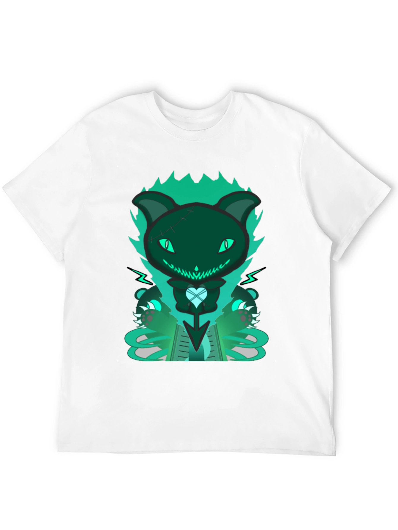 Gothic Cat Tee - Dark & Playful Design