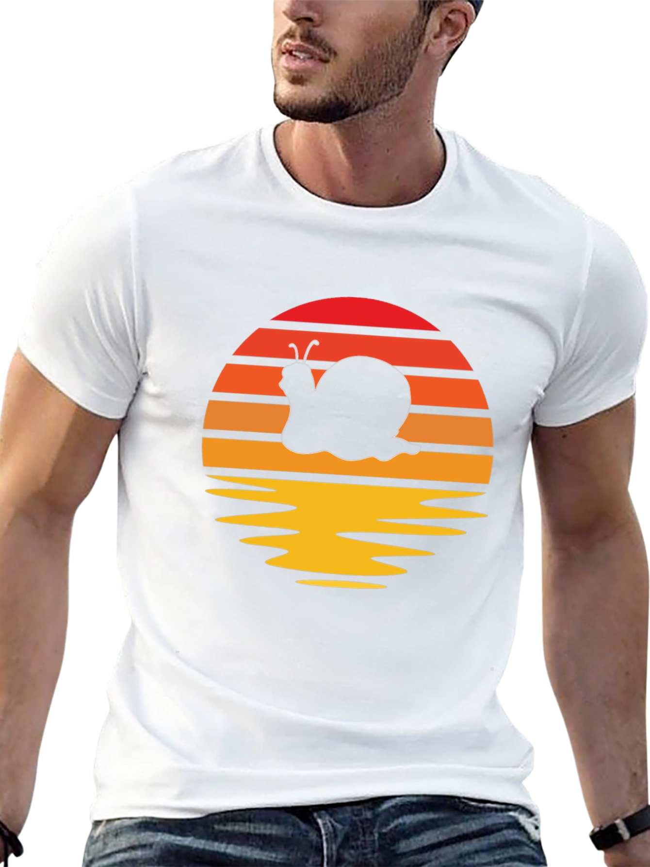 Retro Snail Silhouette Graphic T-Shirt