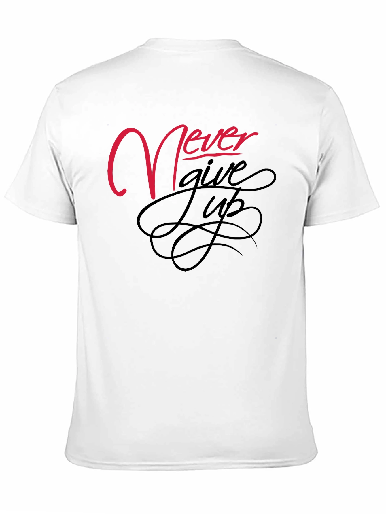 Never Give Up Black Graphic Tee