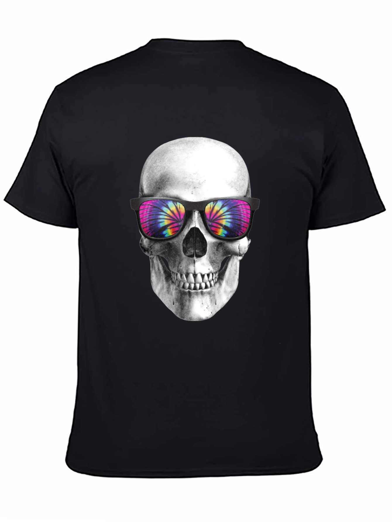 Skull with Tie-Dye Sunglasses Graphic T-Shirt