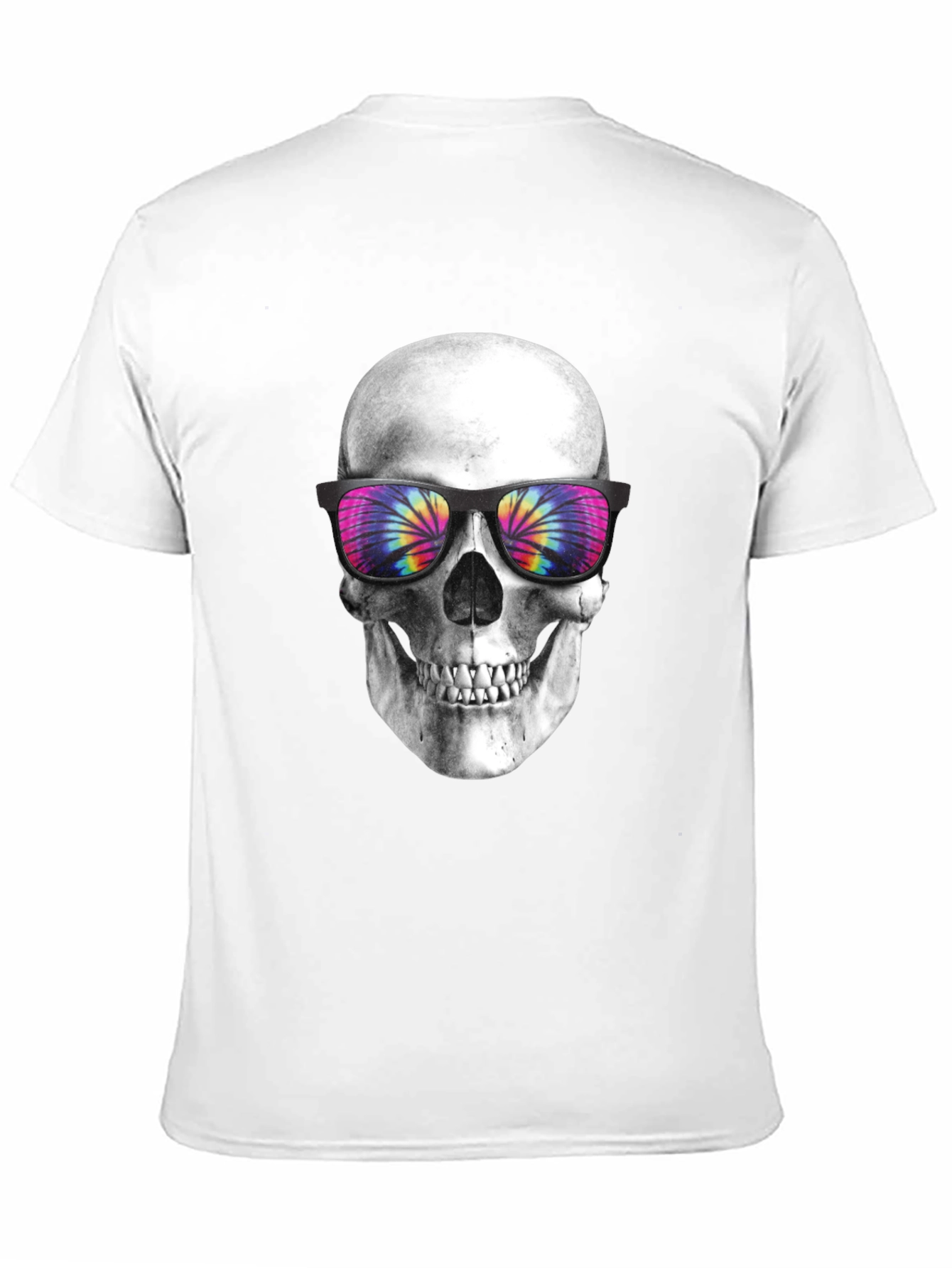 Skull with Tie-Dye Sunglasses Graphic T-Shirt