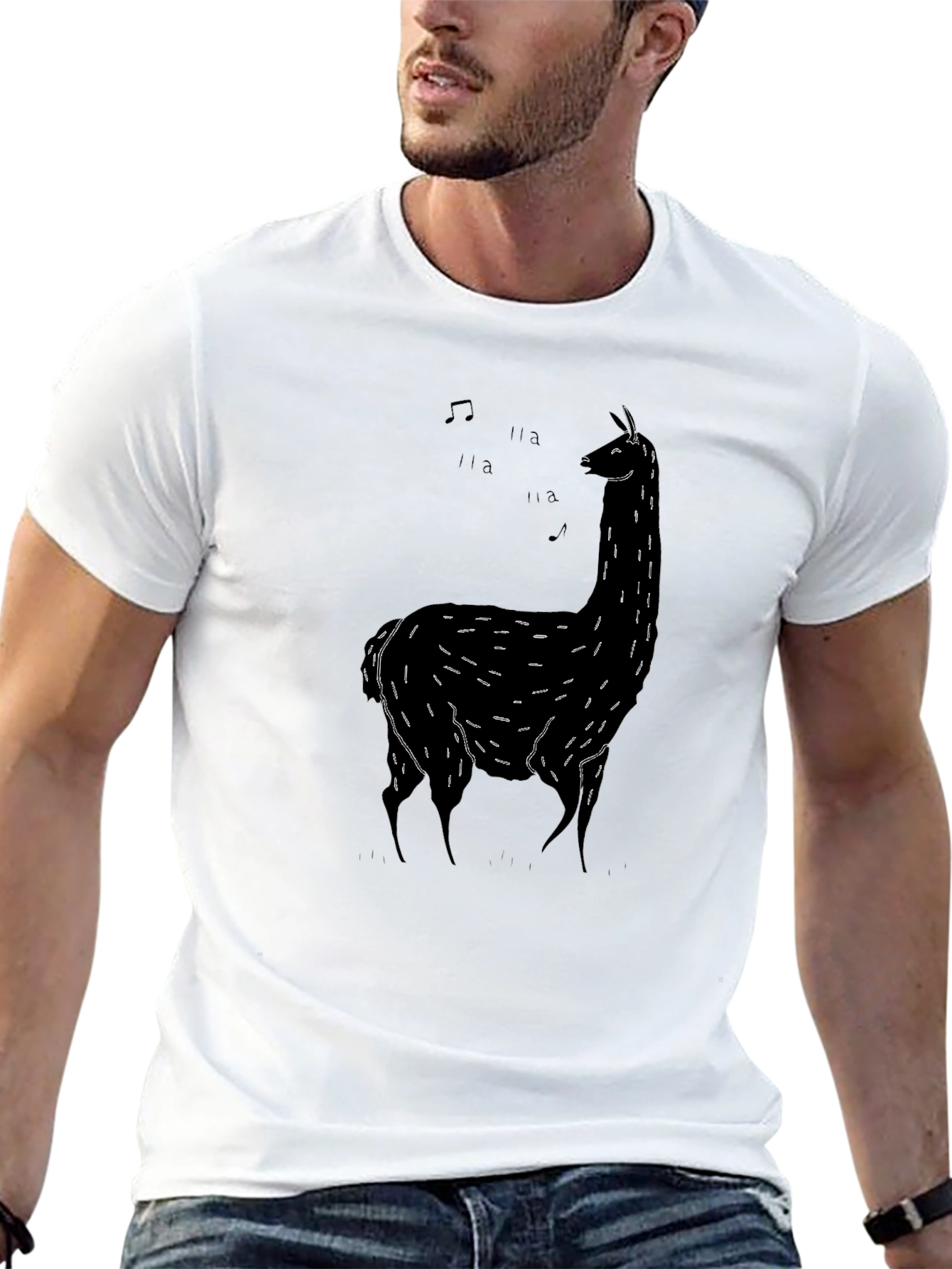 Singing Llama Black T-Shirt