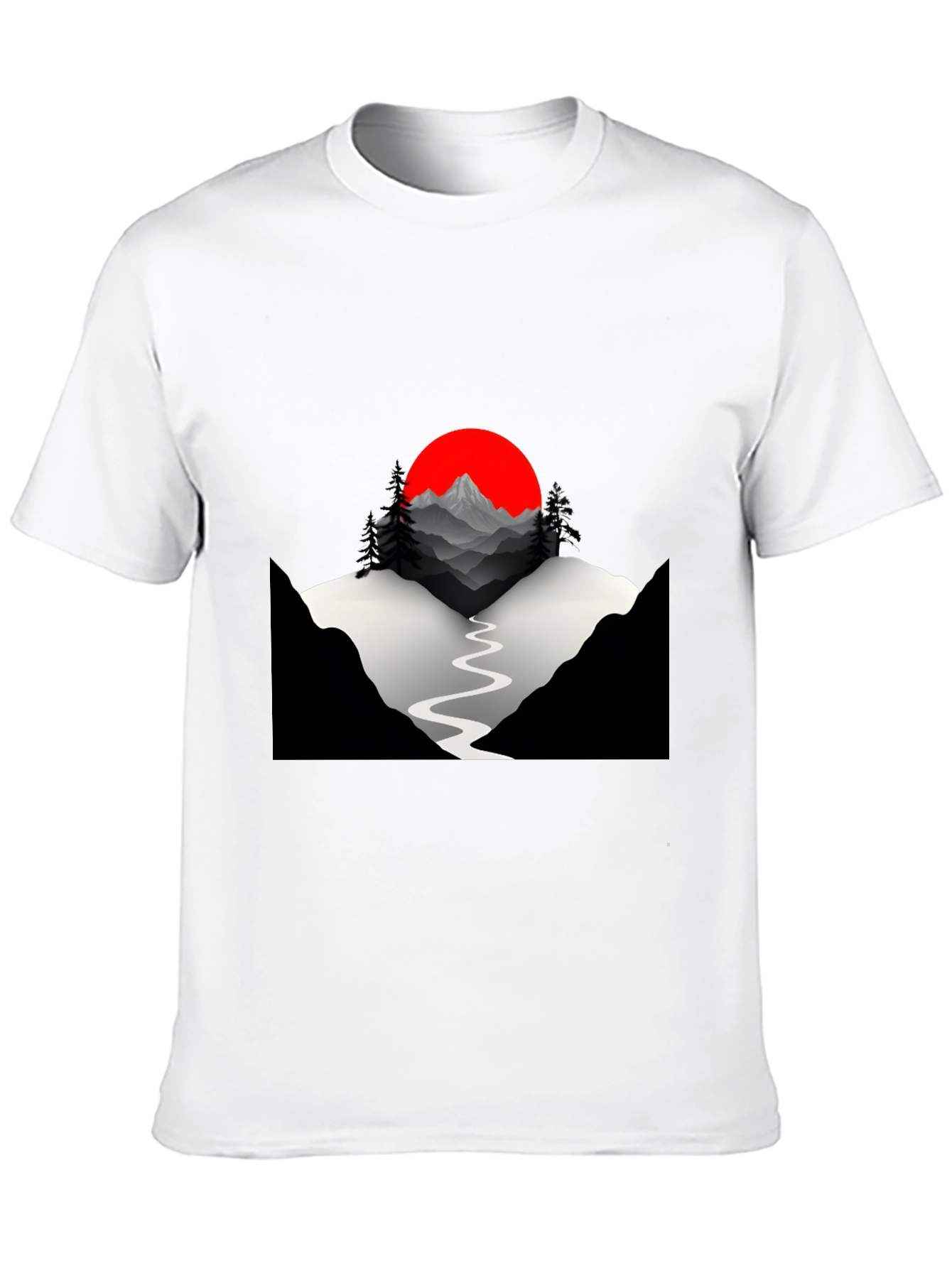 Mountains & Sun Graphic Tee - Black