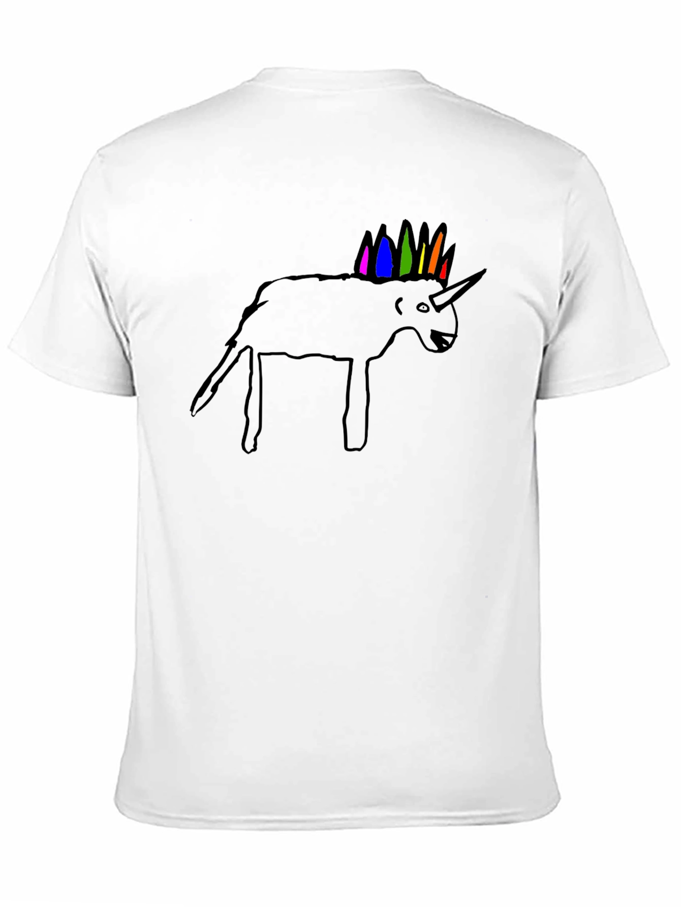 Unicorn Line Art Black T-Shirt