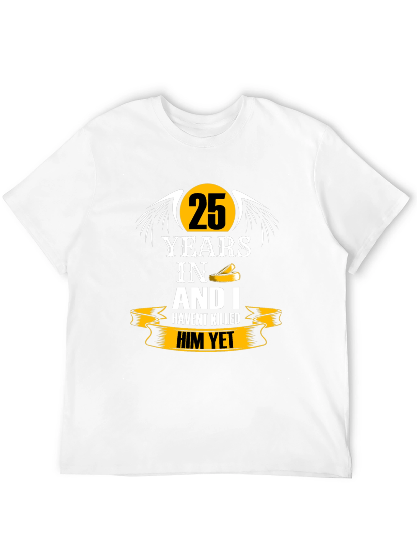 25 Years Anniversary Humor Black T-Shirt