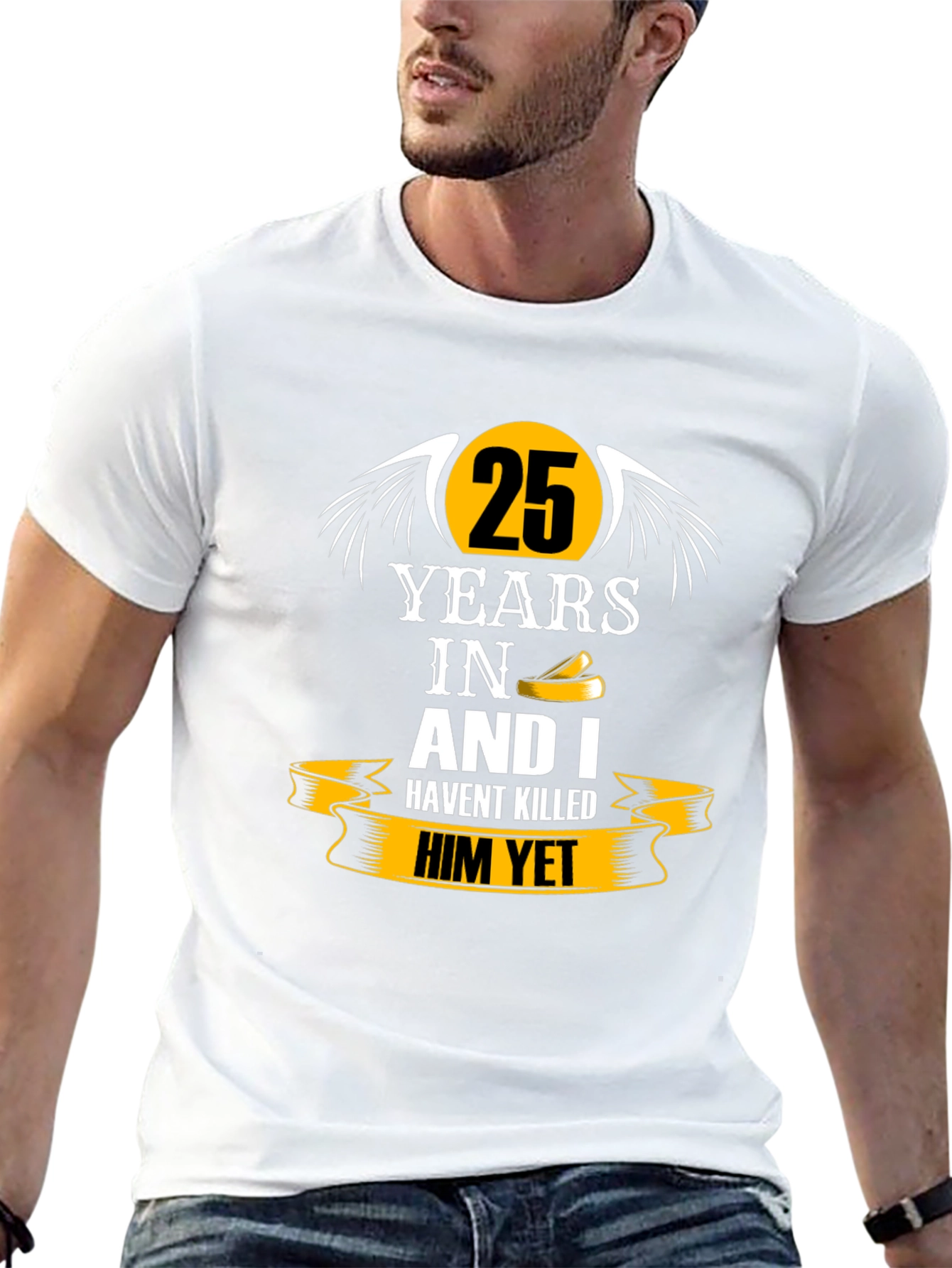 25 Years Anniversary Humor Black T-Shirt