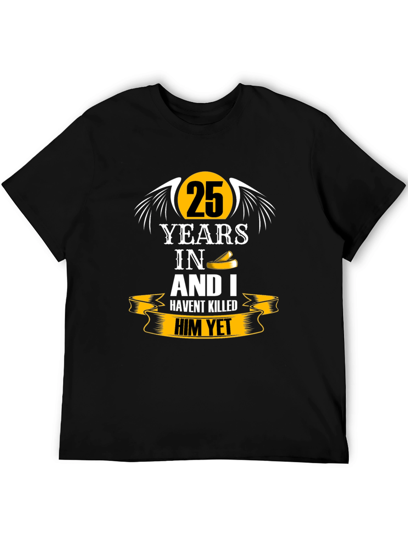 25 Years Anniversary Humor Black T-Shirt