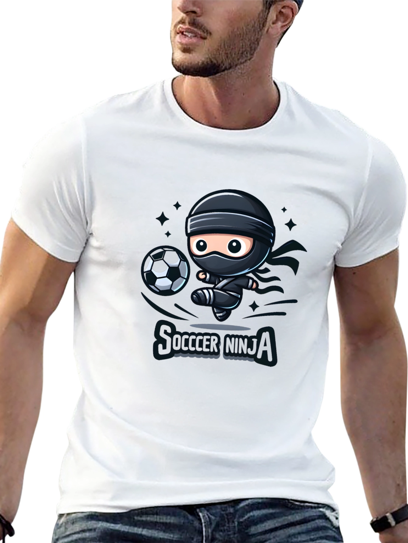 Soccer Ninja Black Graphic T-Shirt