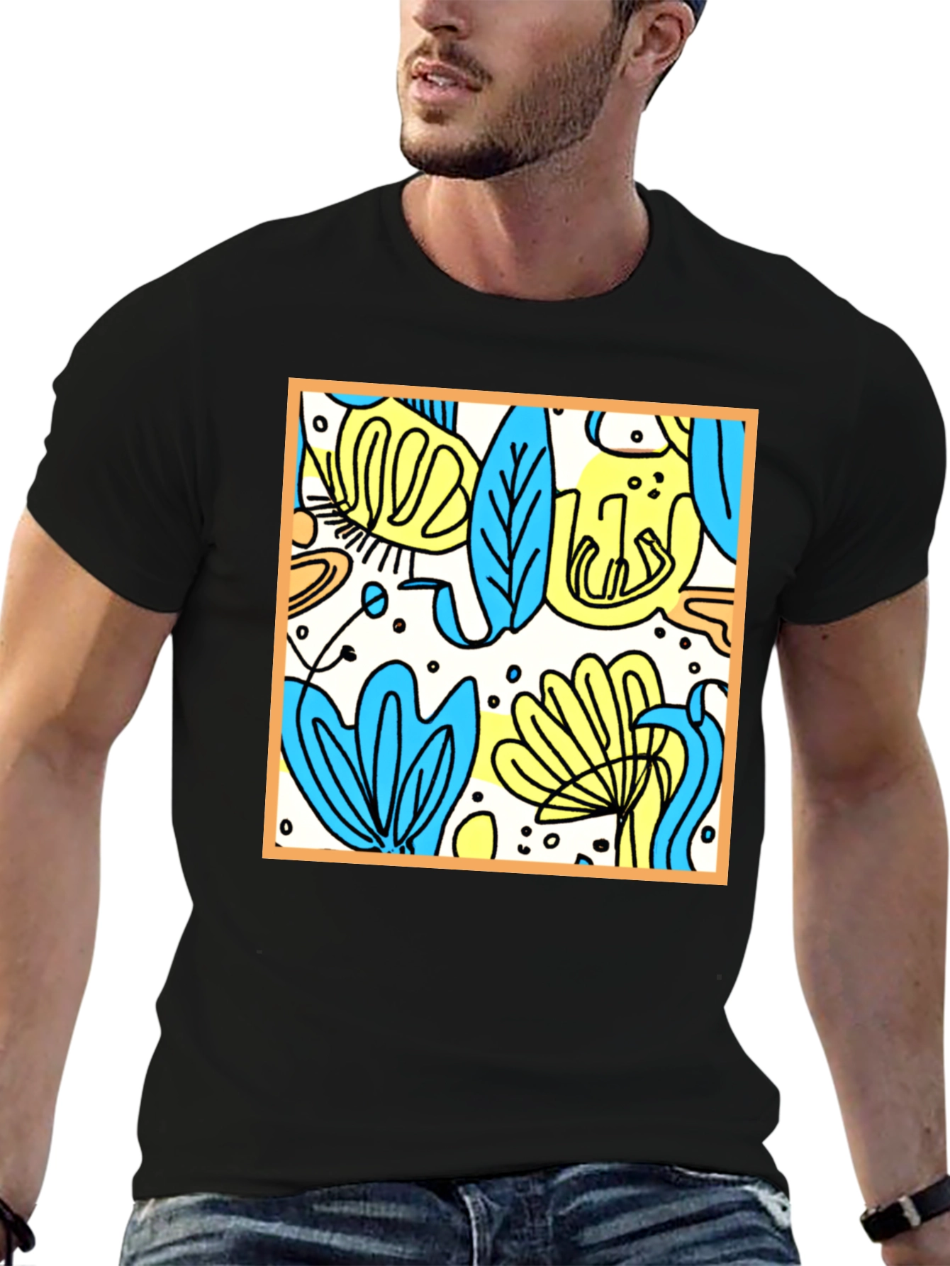 Abstract Floral T-Shirt - Modern Graphic Tee
