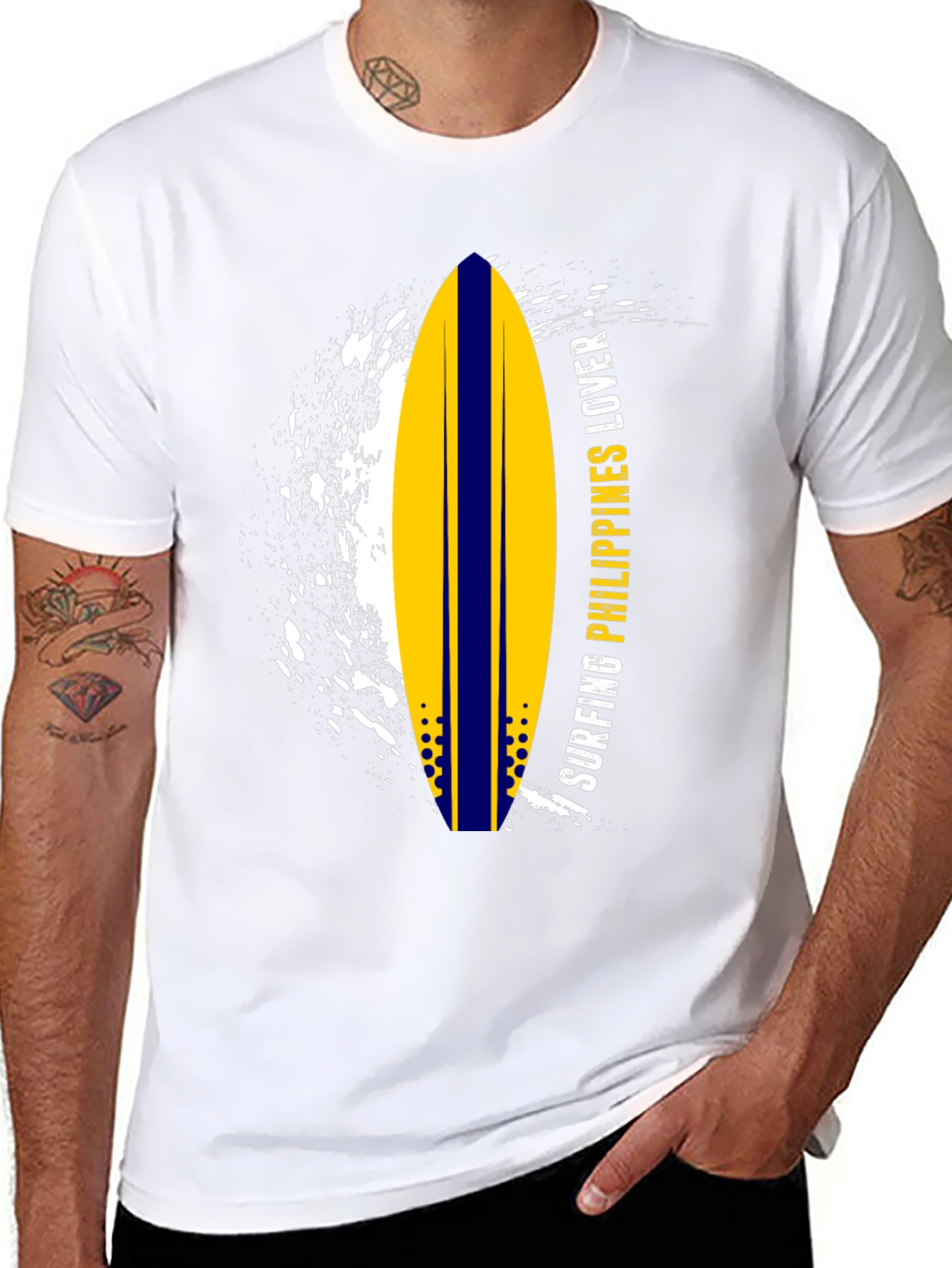 Surfing Philippines Lover Graphic Tee - Black
