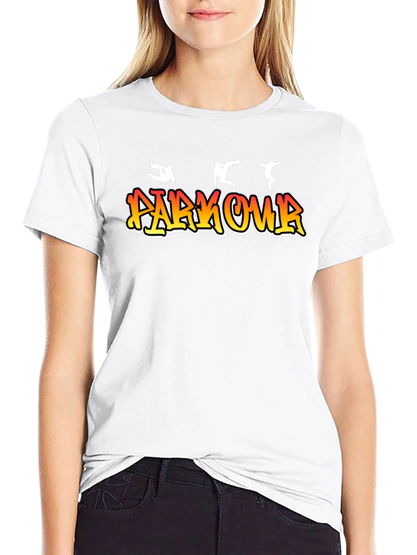 Parkour Graphic Print Black T-Shirt