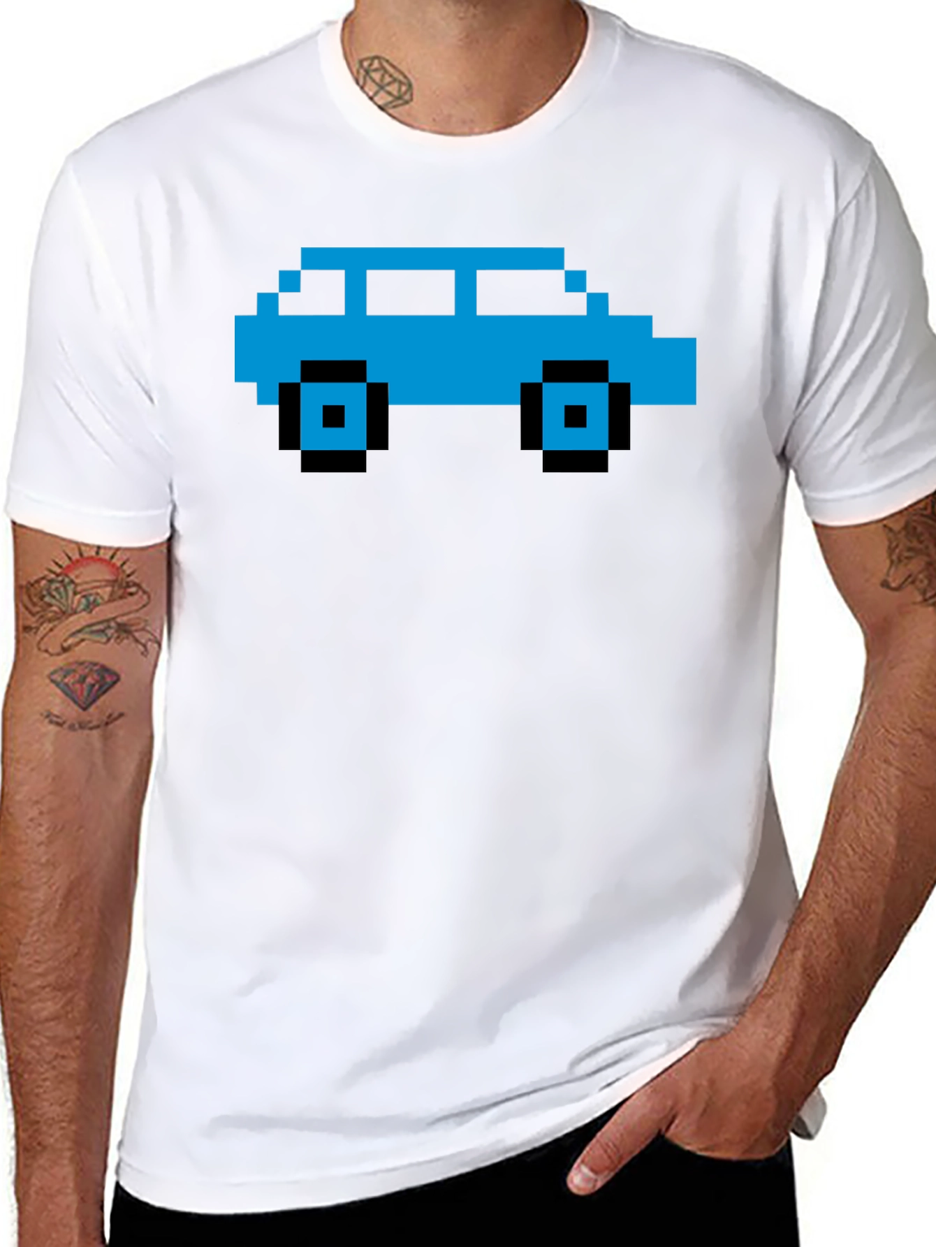 Pixel Car Graphic Tee - Retro Gaming Style