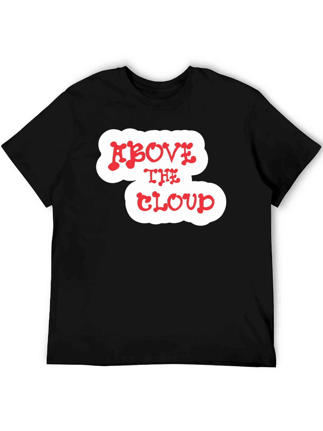 Above The Cloud Graphic Print Black T-Shirt