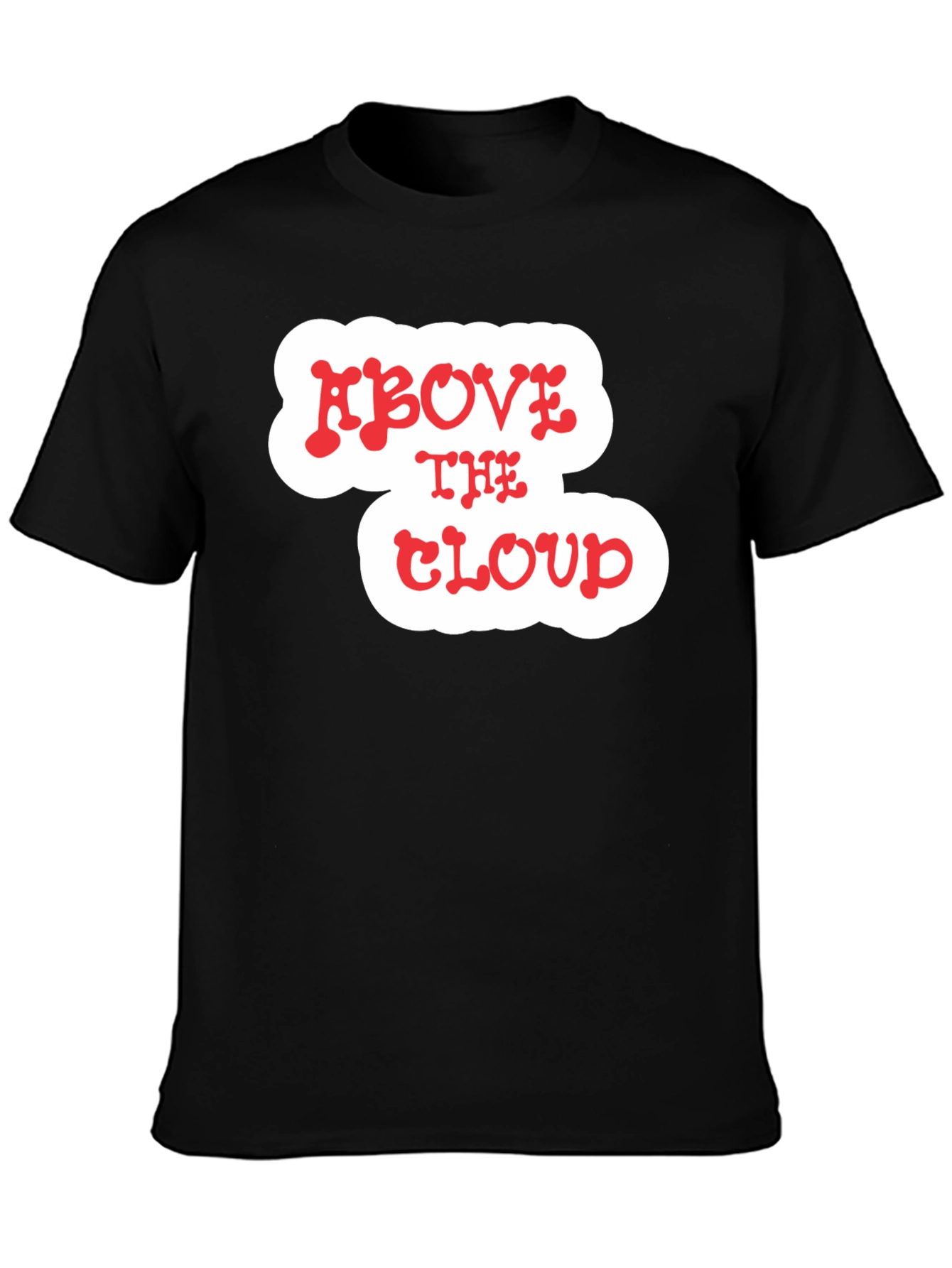 Above The Cloud Graphic Print Black T-Shirt