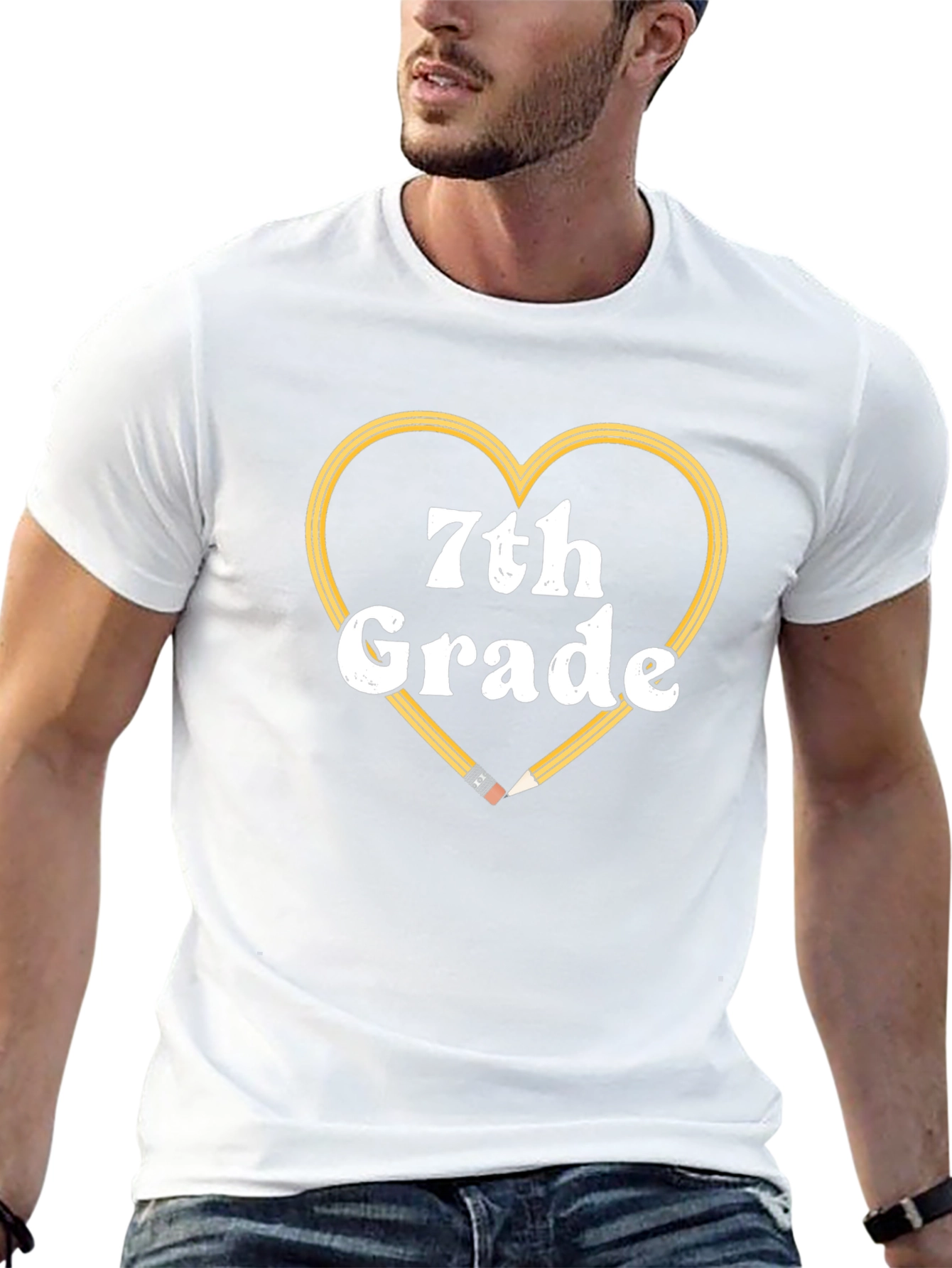 7th Grade Teacher Heart Pencil T-Shirt