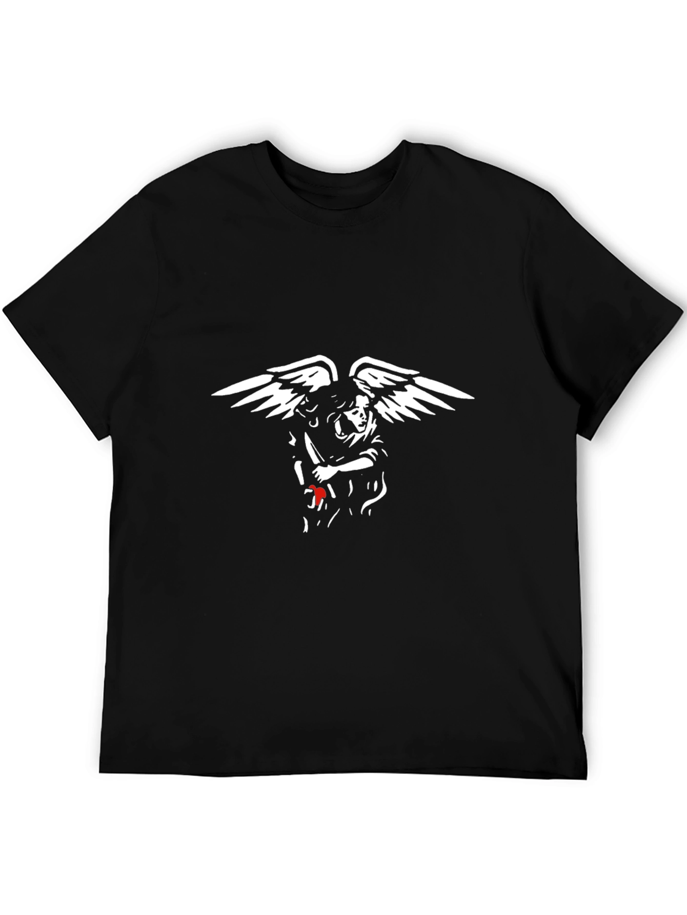 Angel with Knife Black T-Shirt