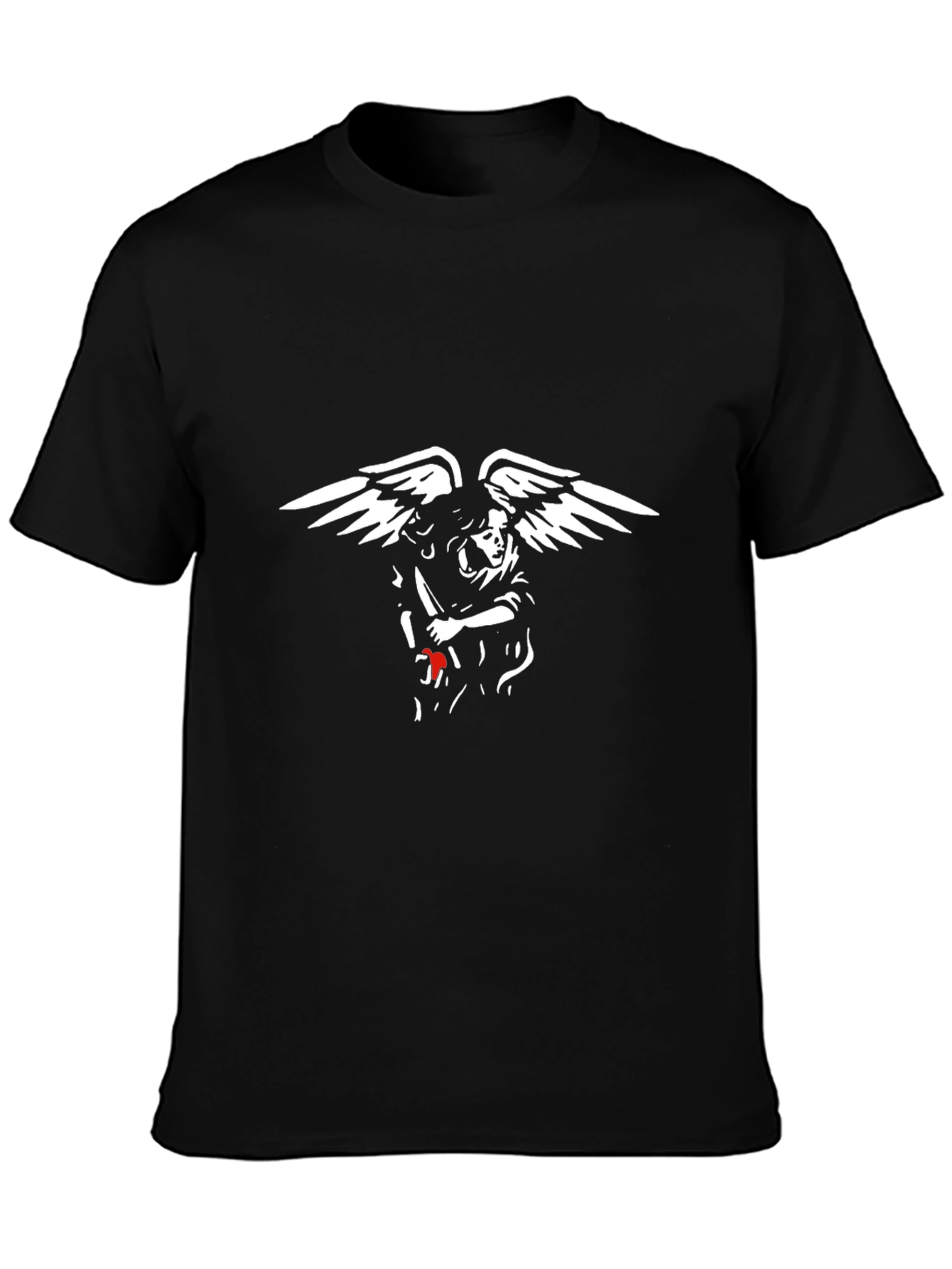 Angel with Knife Black T-Shirt