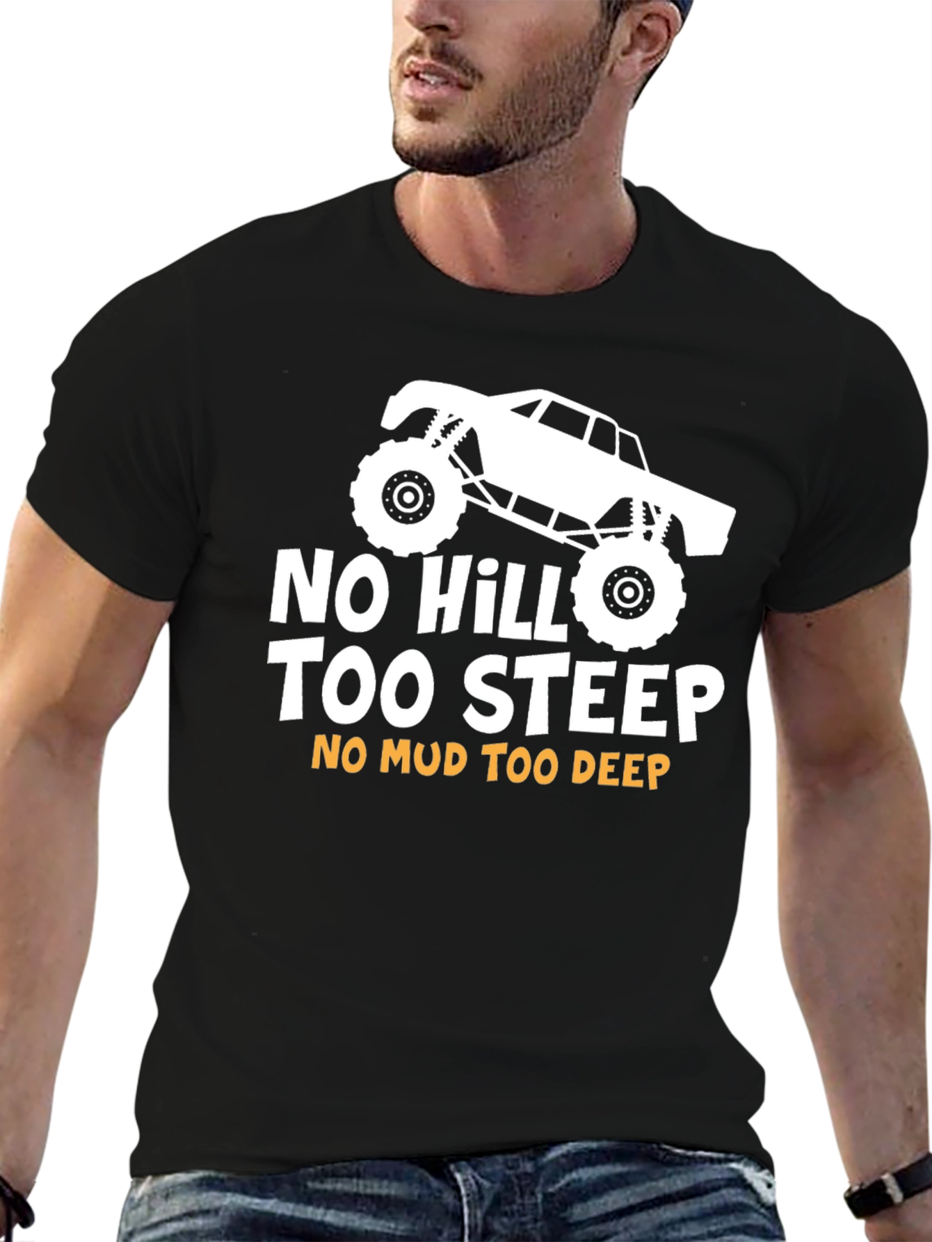 No Hill Too Steep Black Graphic Tee