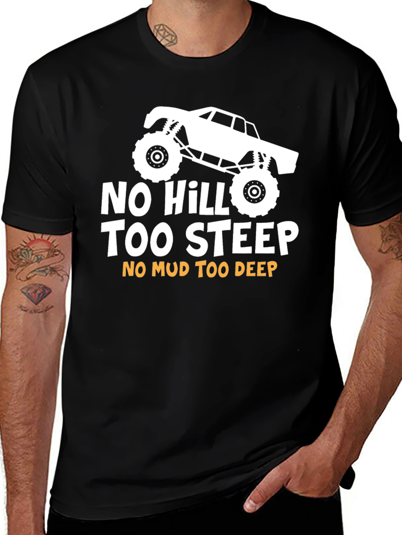 No Hill Too Steep Black Graphic Tee