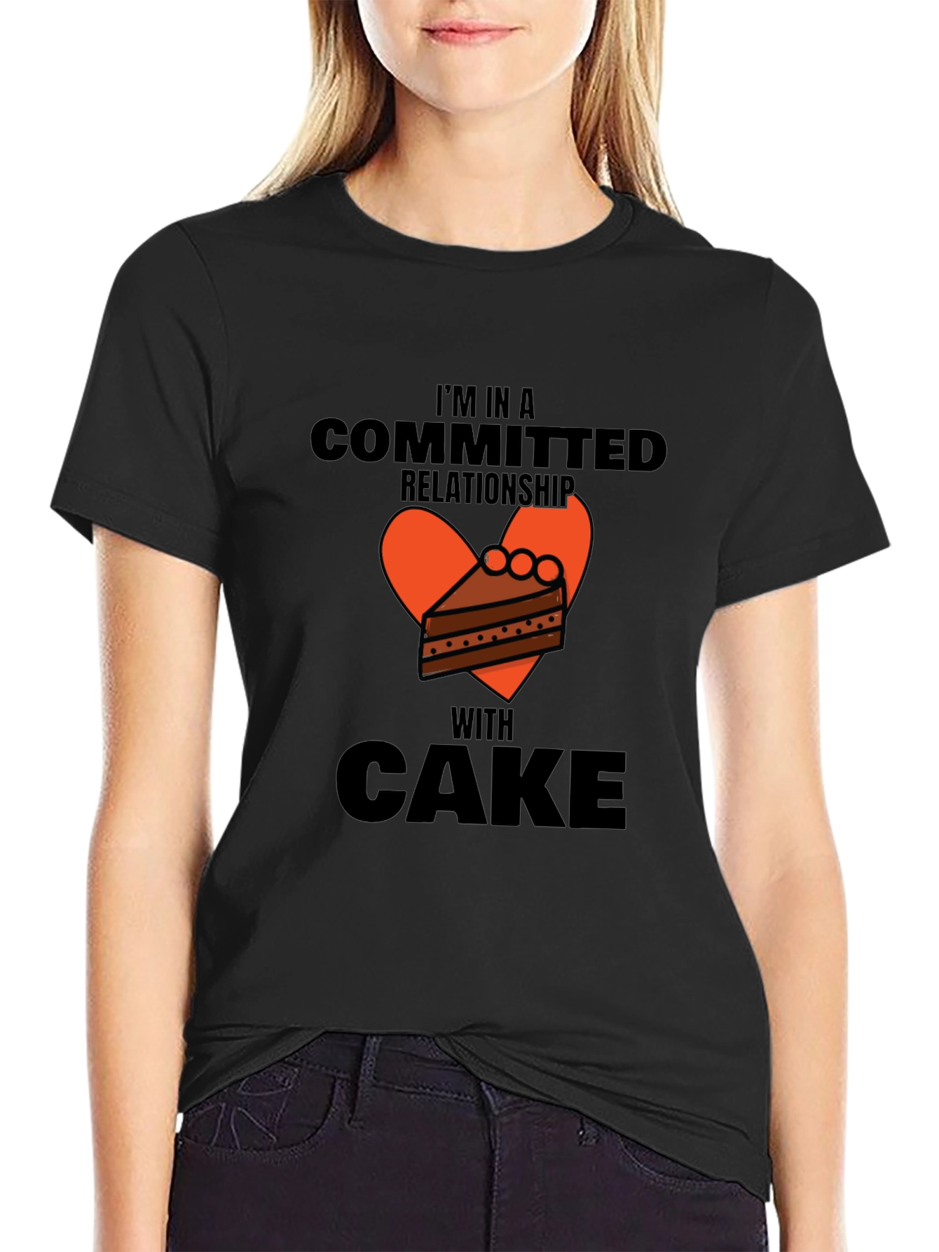 Committed to Cake Graphic Tee - Novelty T-Shirt