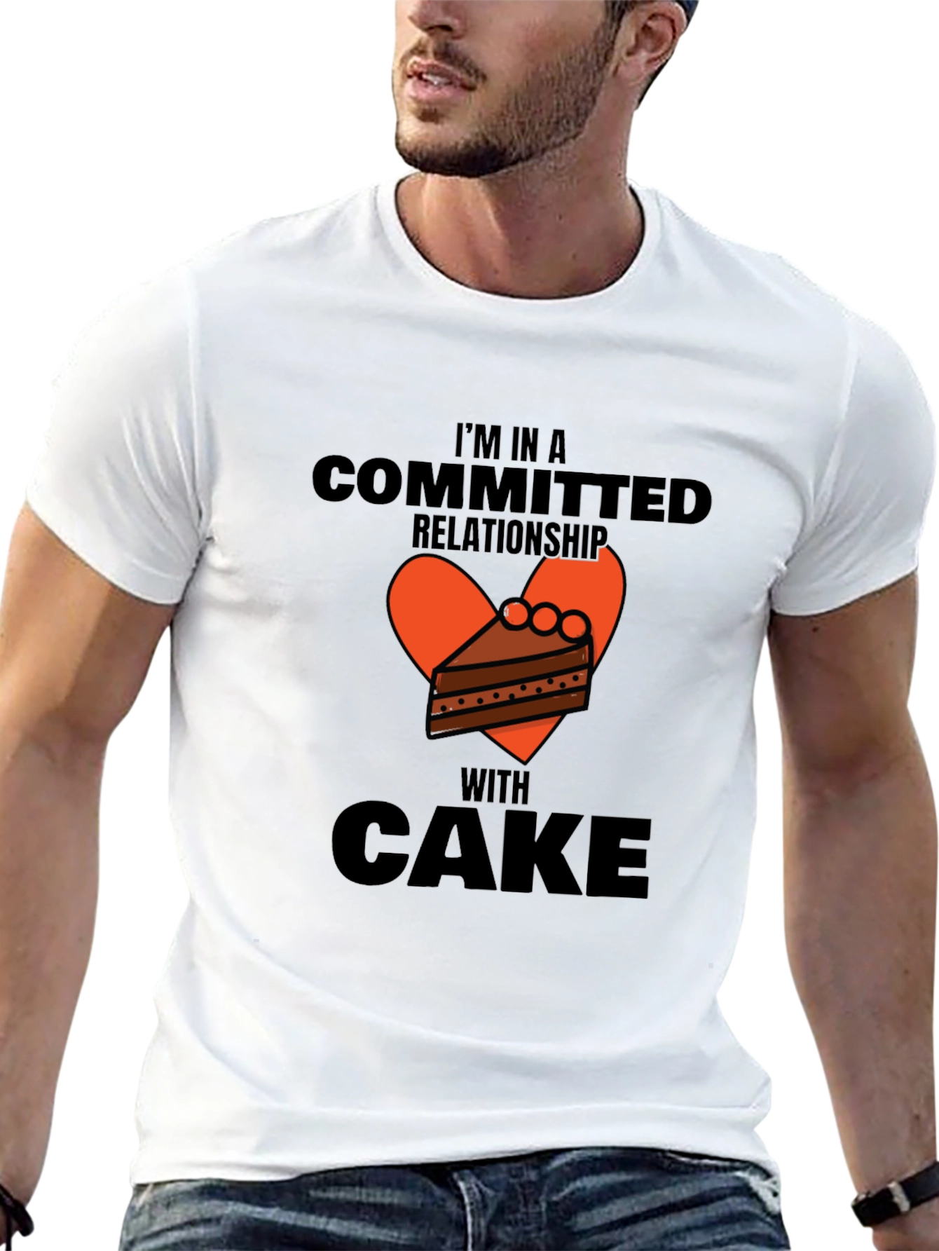 Committed to Cake Graphic Tee - Novelty T-Shirt