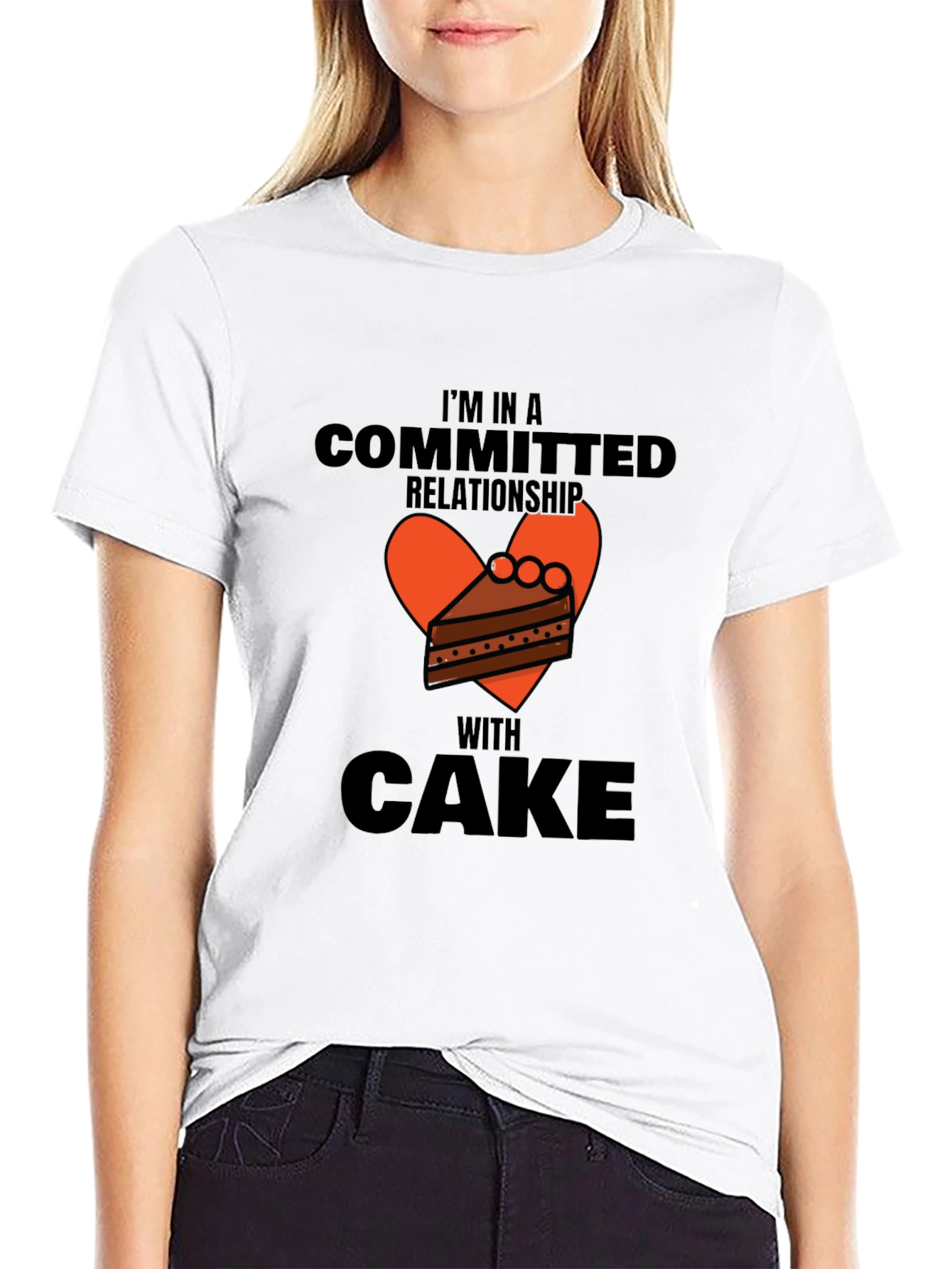 Committed to Cake Graphic Tee - Novelty T-Shirt