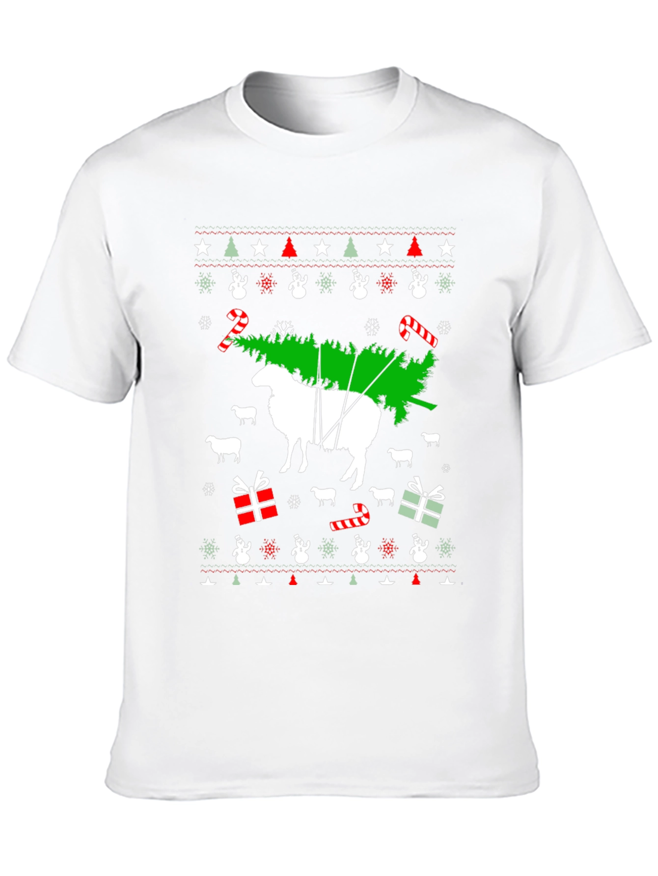 Festive Sheep Christmas Tree T-Shirt
