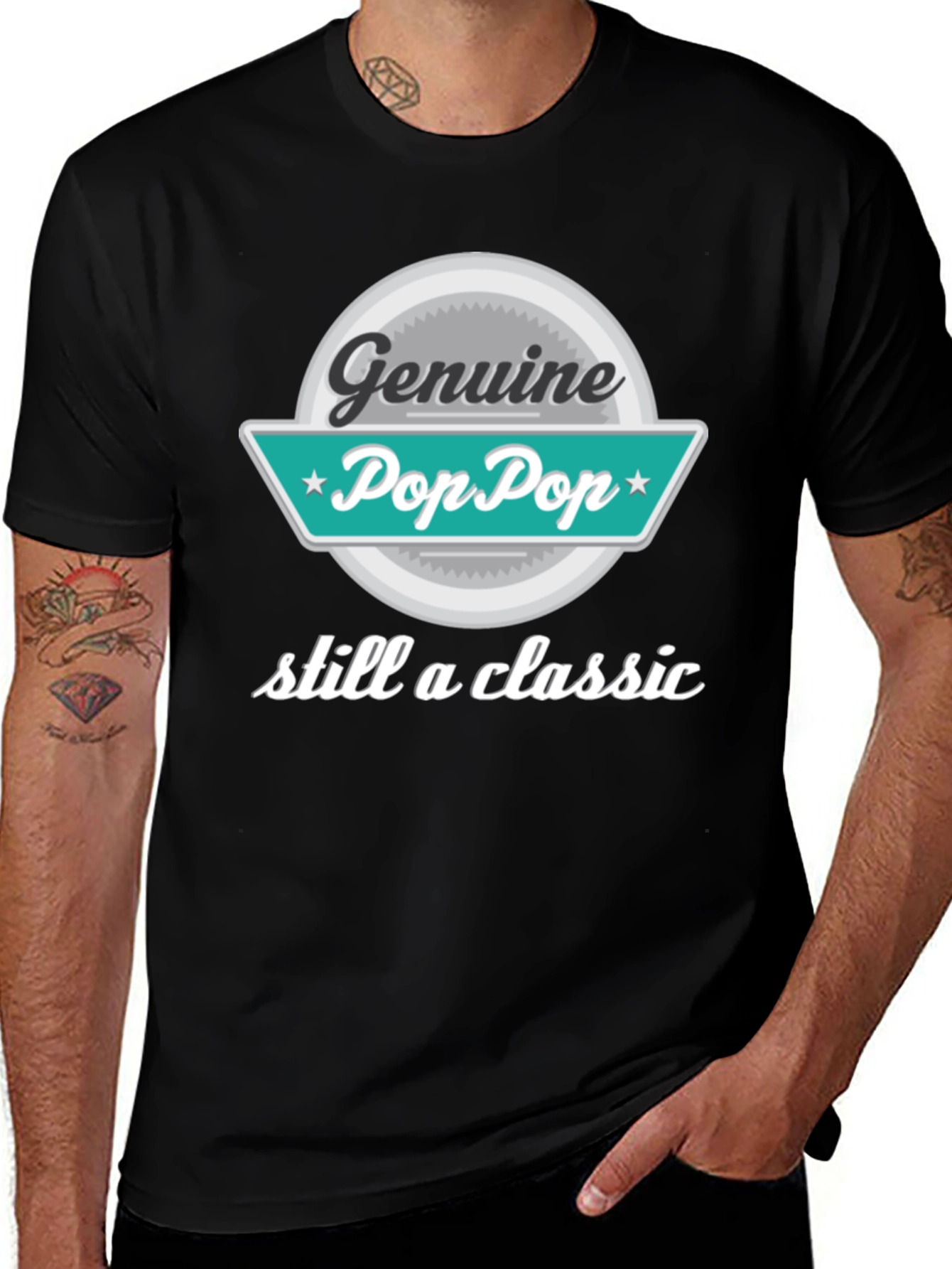 Genuine Pop Pop T-Shirt - Classic Grandpa Style