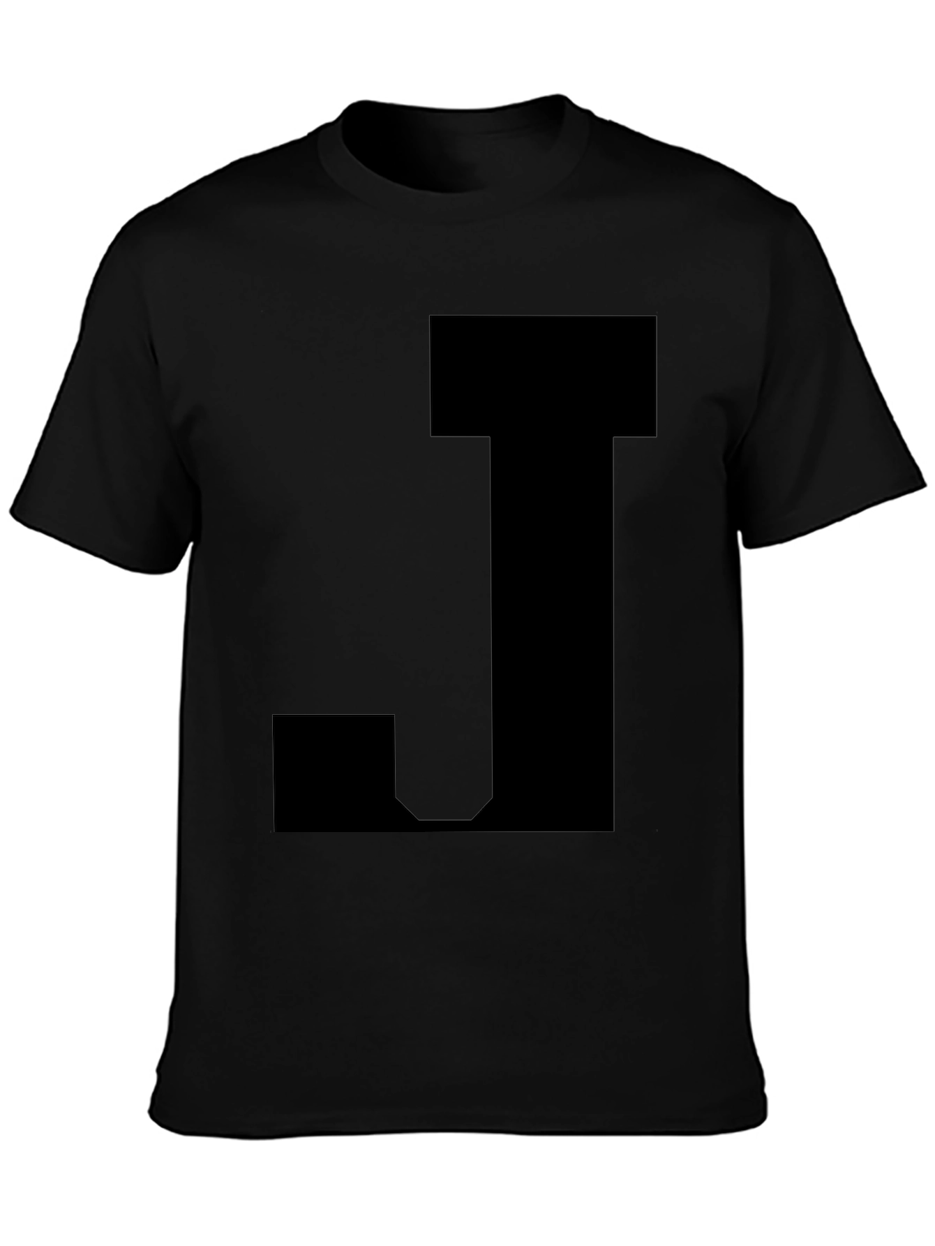 Bold Black Tee with J Design
