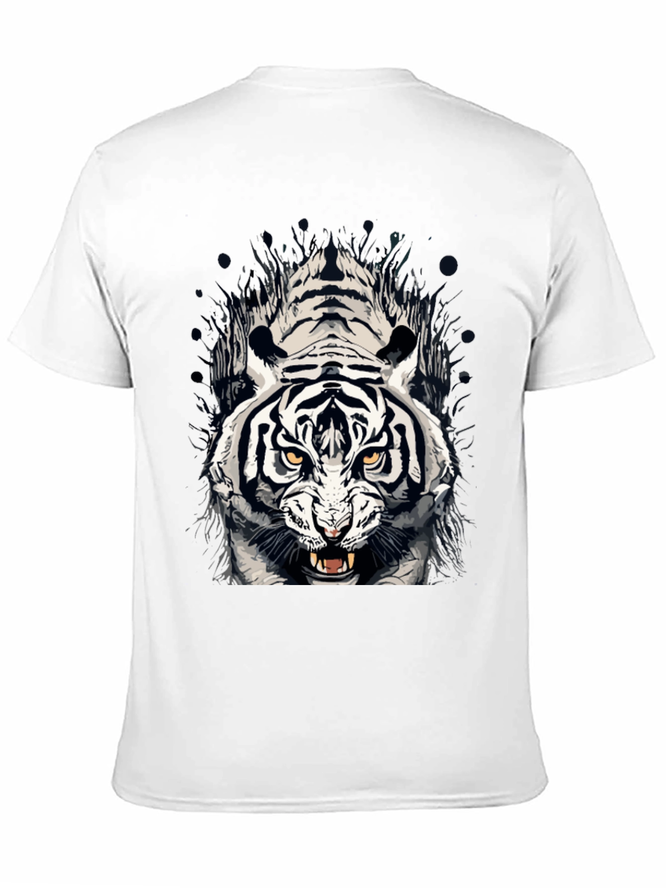 Tiger Graphic Print Crew Neck T-Shirt
