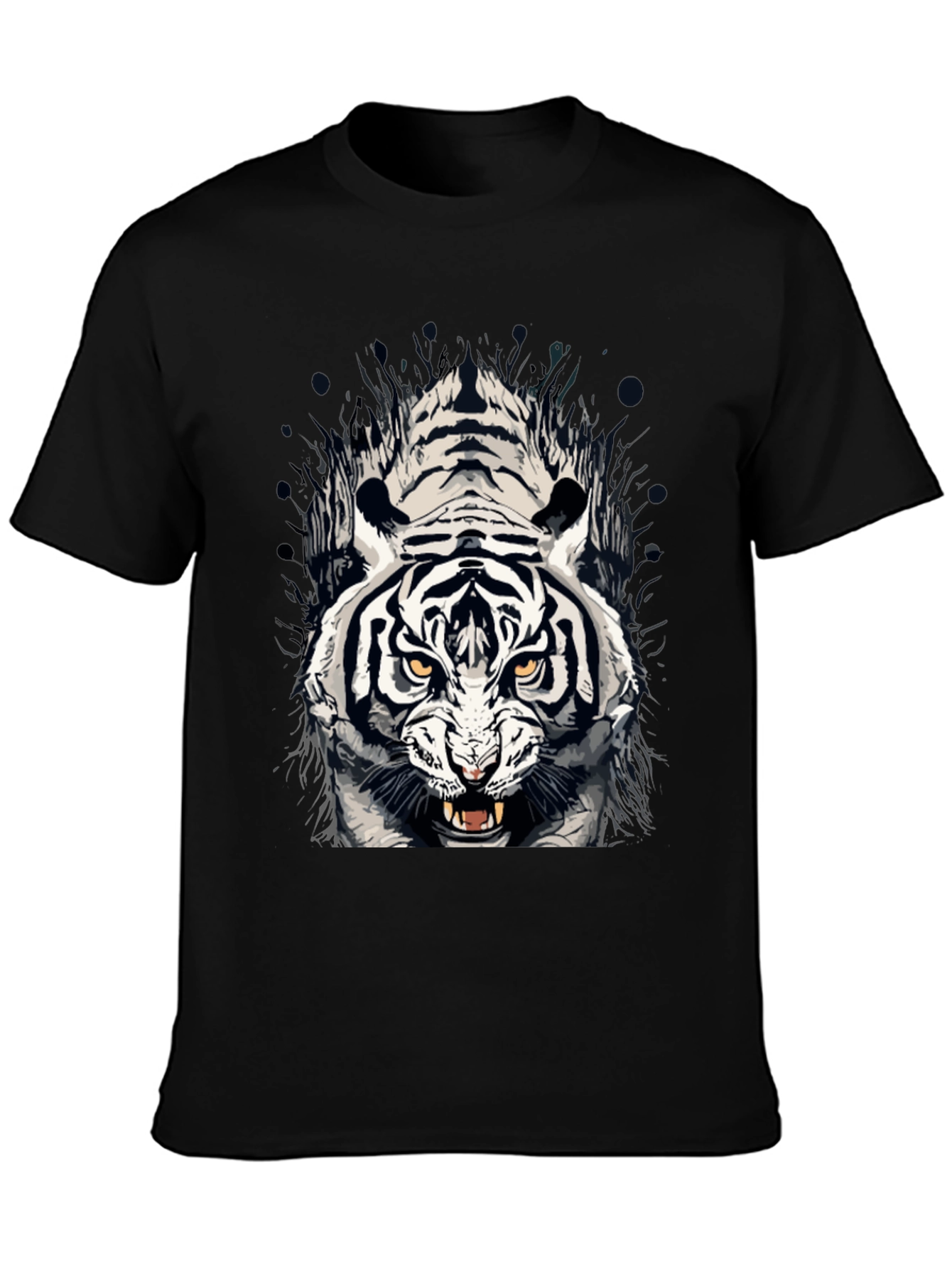 Tiger Graphic Print Crew Neck T-Shirt