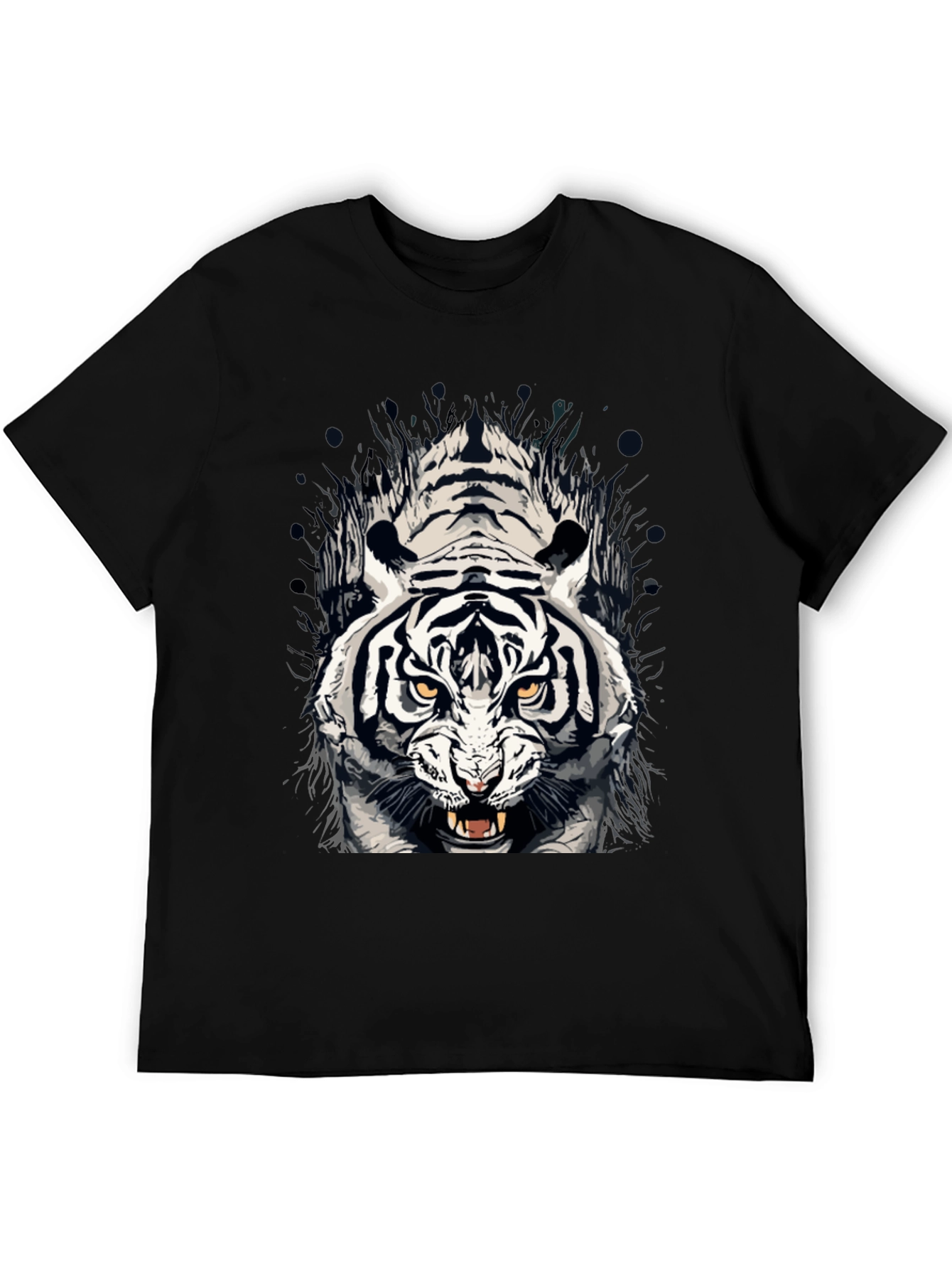 Tiger Graphic Print Crew Neck T-Shirt