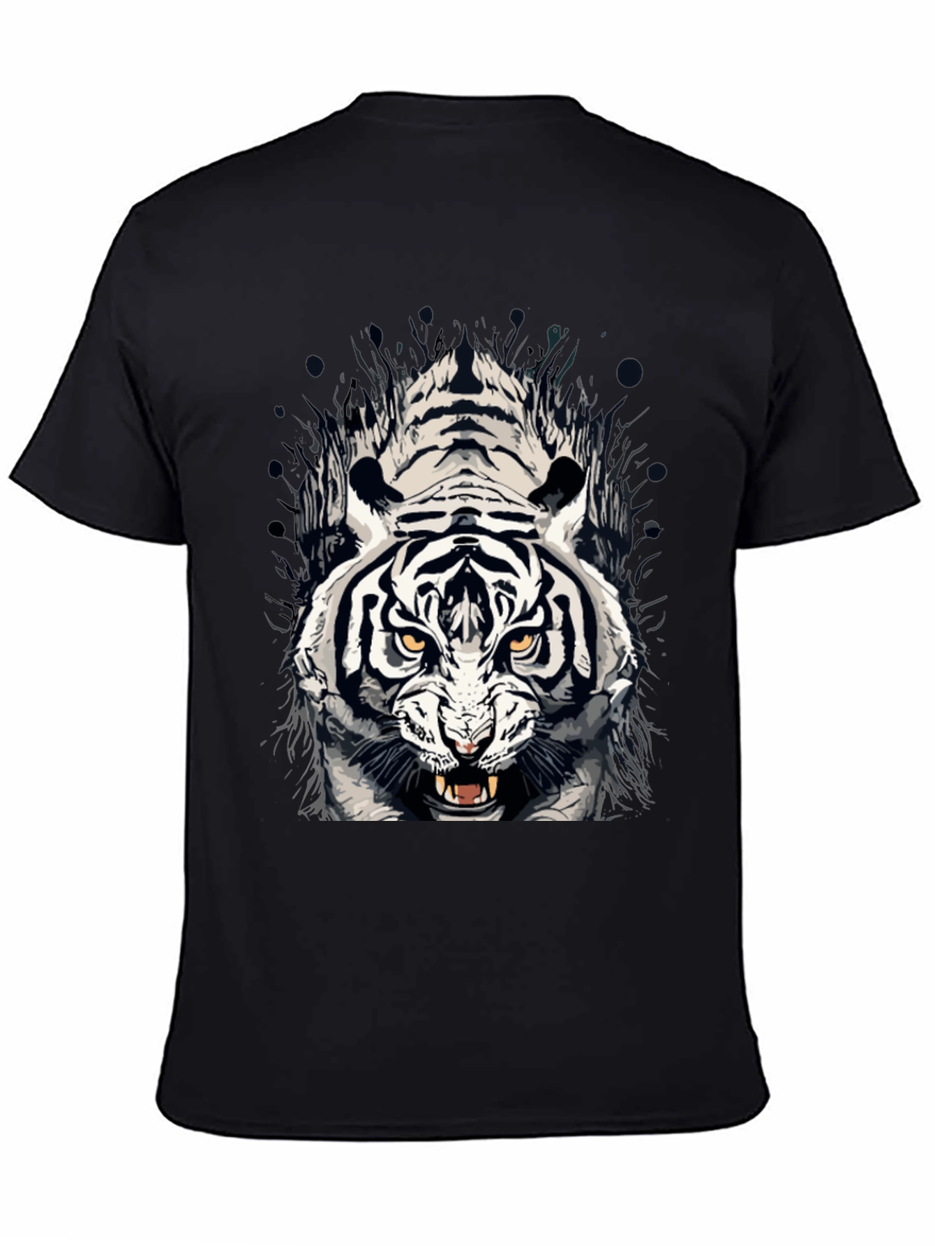 Tiger Graphic Print Crew Neck T-Shirt