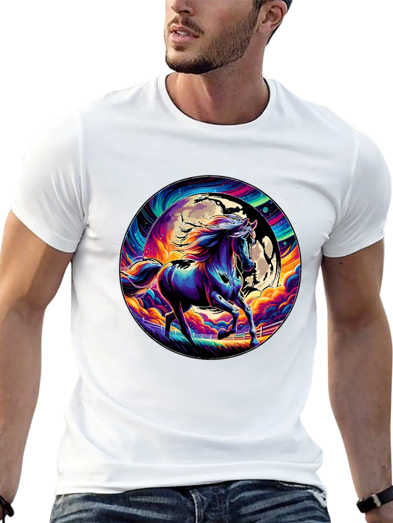 Vibrant Horse Graphic Tee