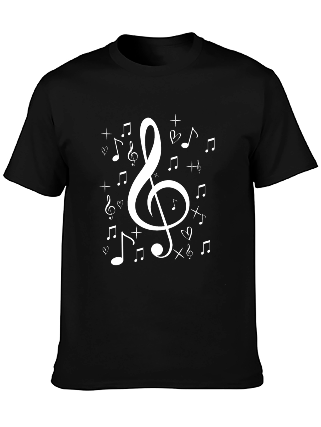 Musical Notes Black Graphic Tee