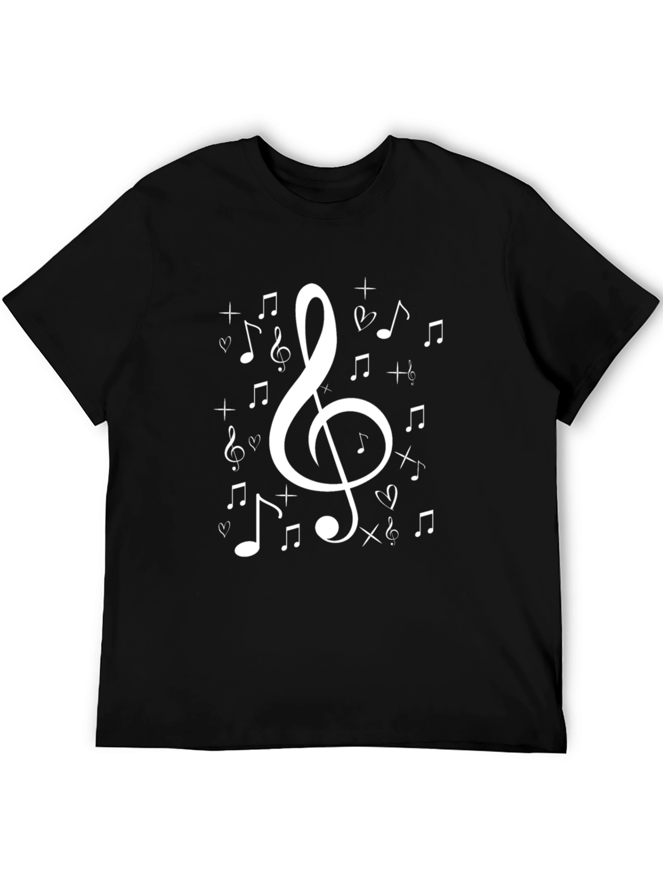 Musical Notes Black Graphic Tee