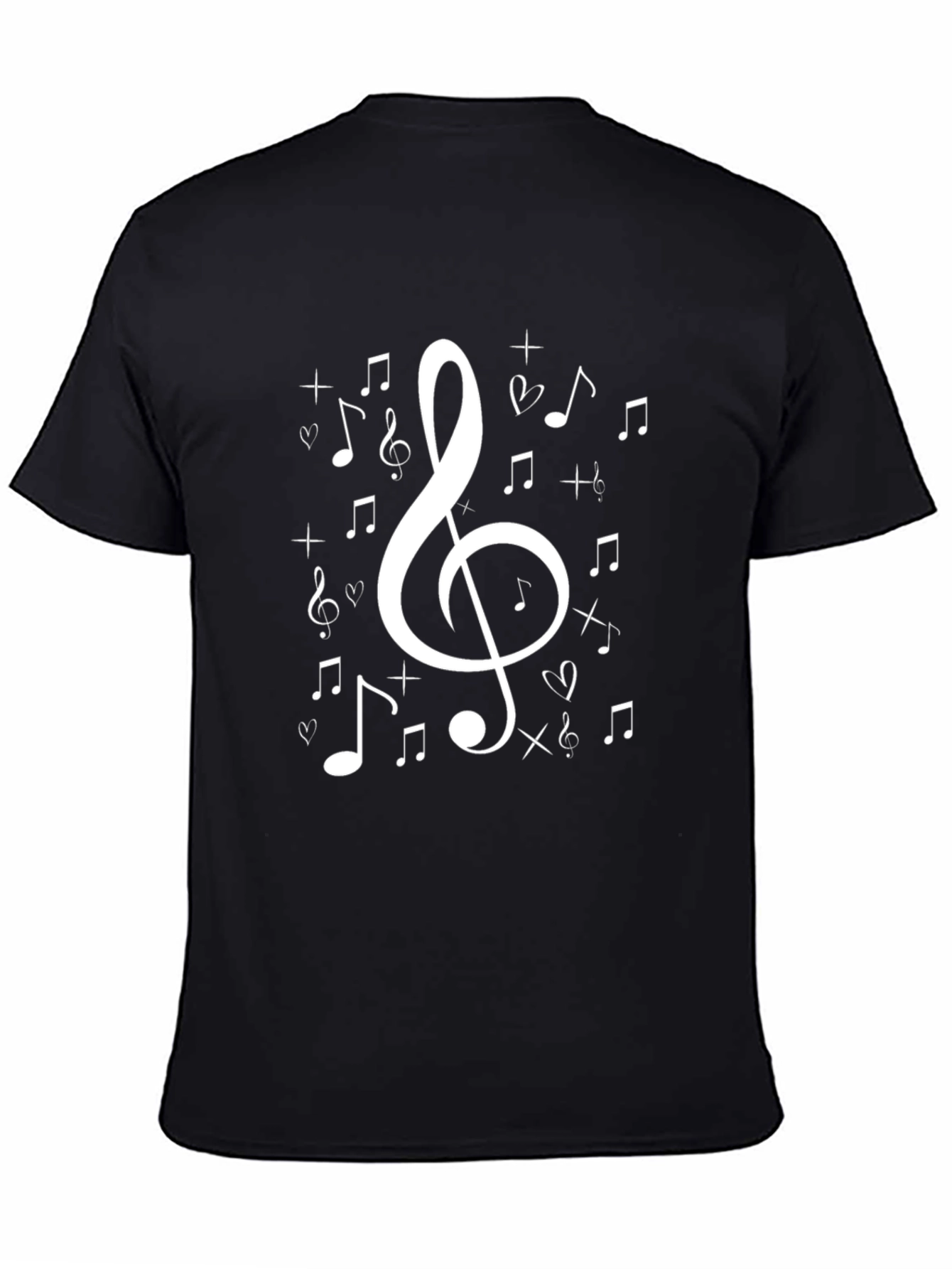 Musical Notes Black Graphic Tee