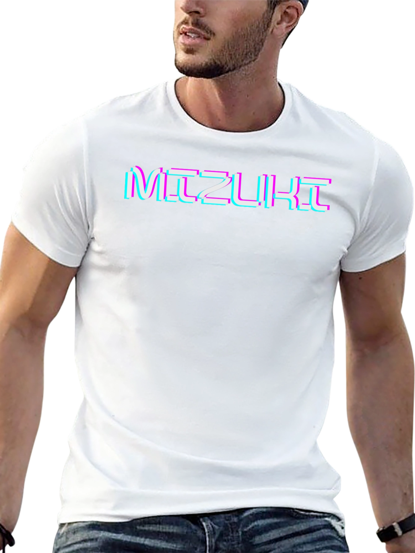 Mizuki Glitch Text Graphic Tee - Black Unisex