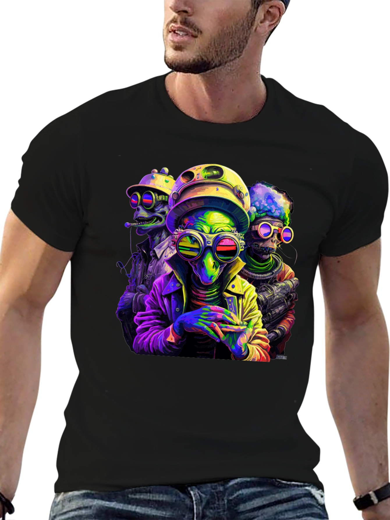 Colorful Alien Crew T-Shirt