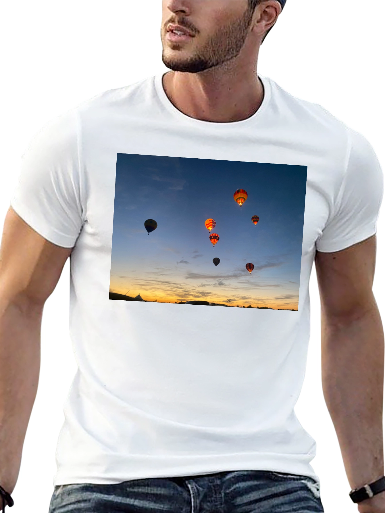 Sunset Hot Air Balloon Graphic Tee